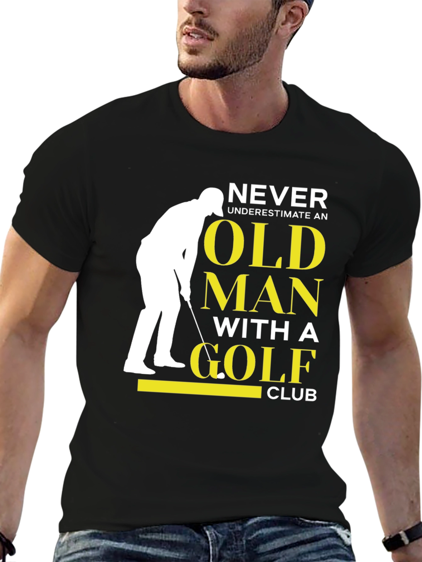 Never Underestimate Old Man with Golf Club T-Shirt