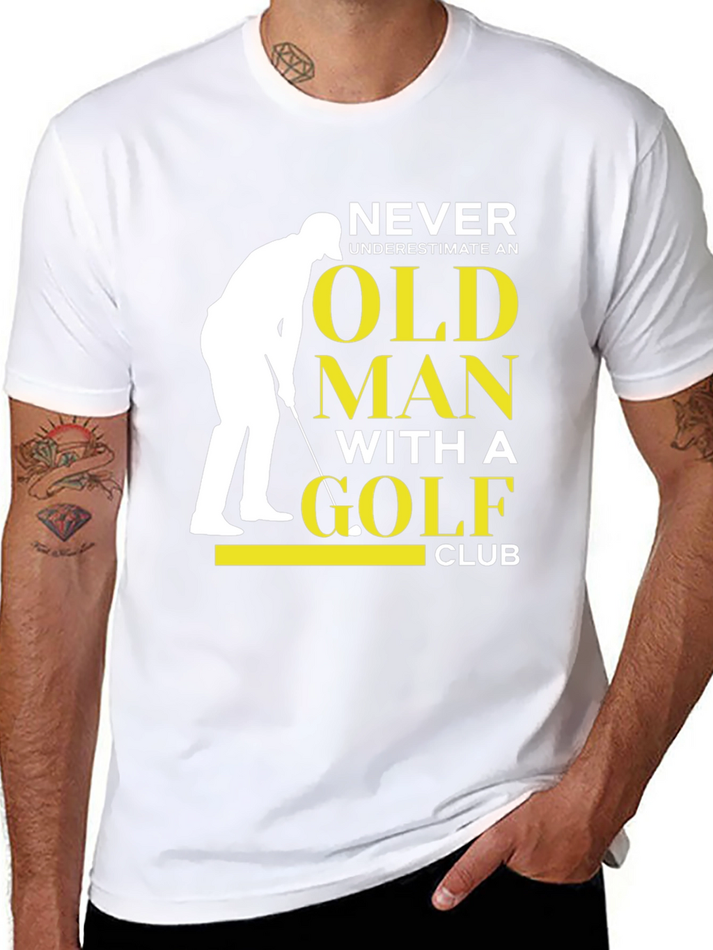 Never Underestimate Old Man with Golf Club T-Shirt