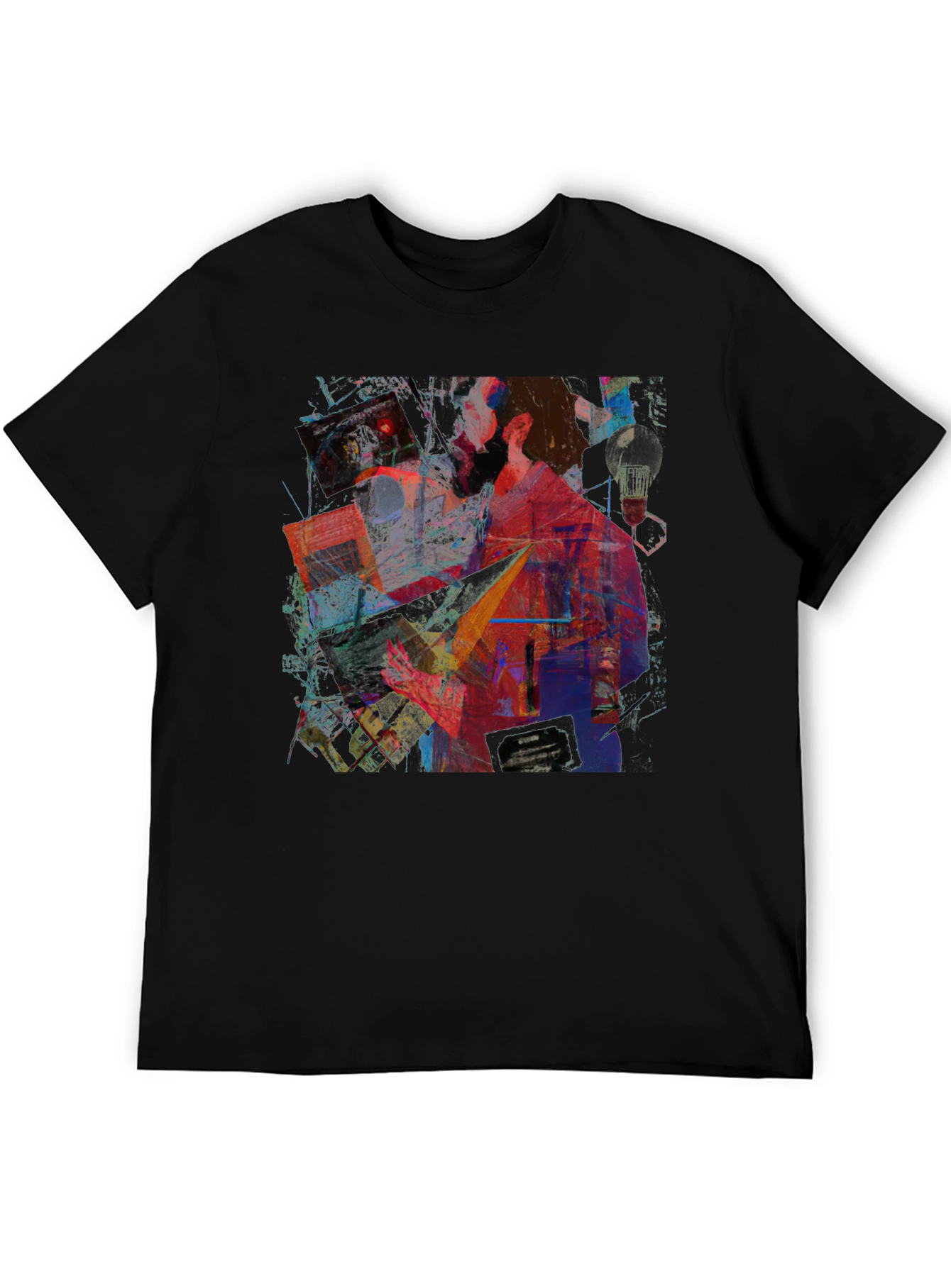 Abstract Art Graphic Print Black T-Shirt