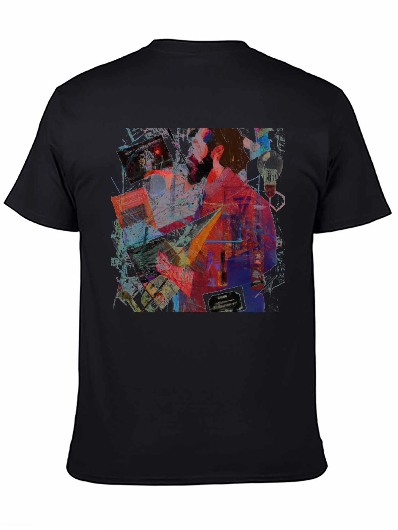 Abstract Art Graphic Print Black T-Shirt