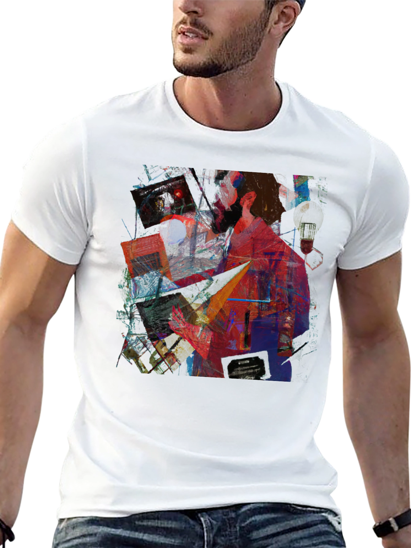 Abstract Art Graphic Print Black T-Shirt