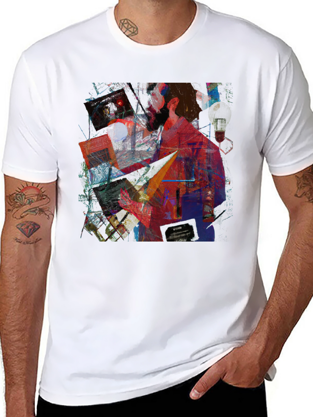 Abstract Art Graphic Print Black T-Shirt