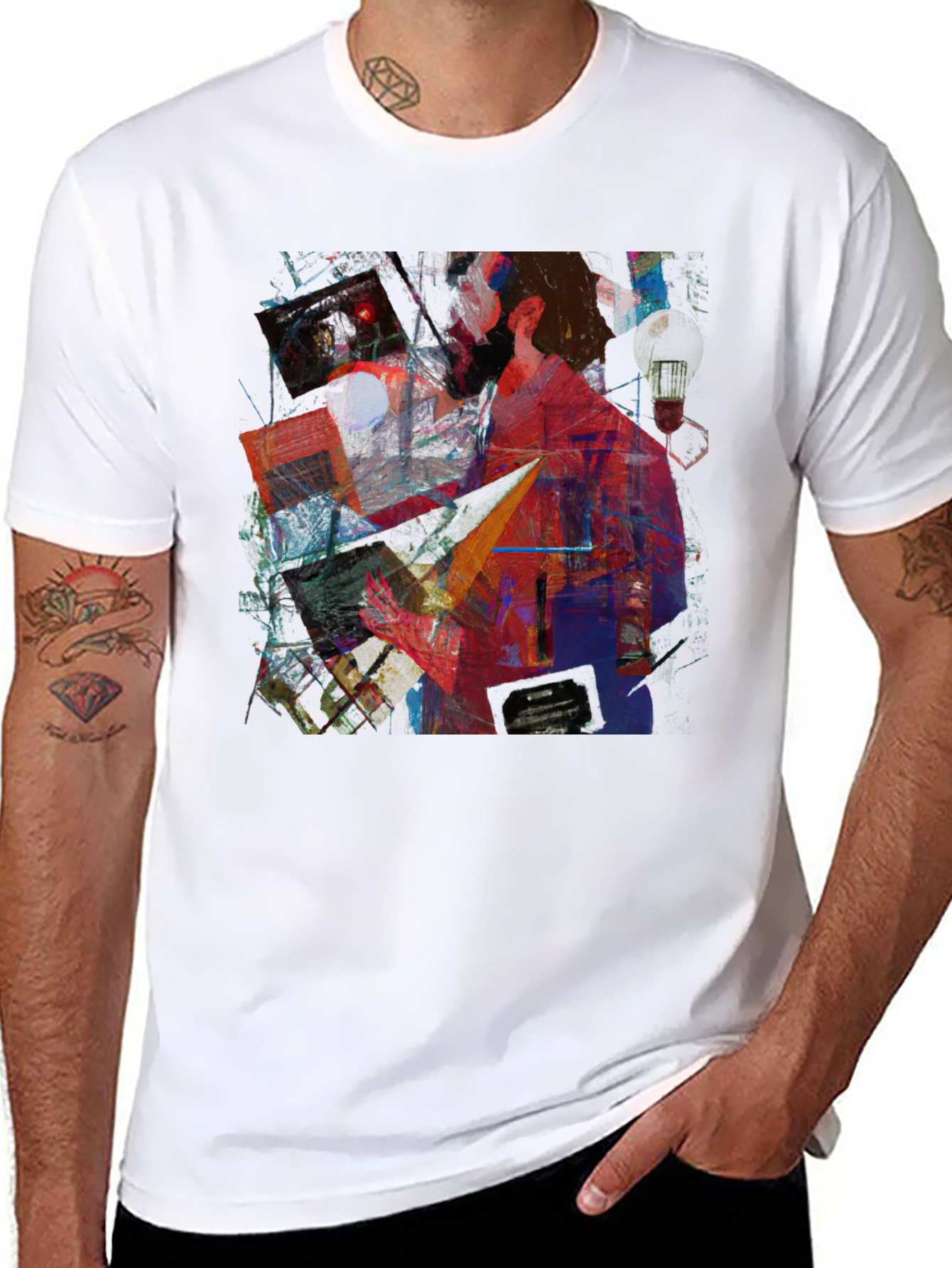 Abstract Art Graphic Print Black T-Shirt