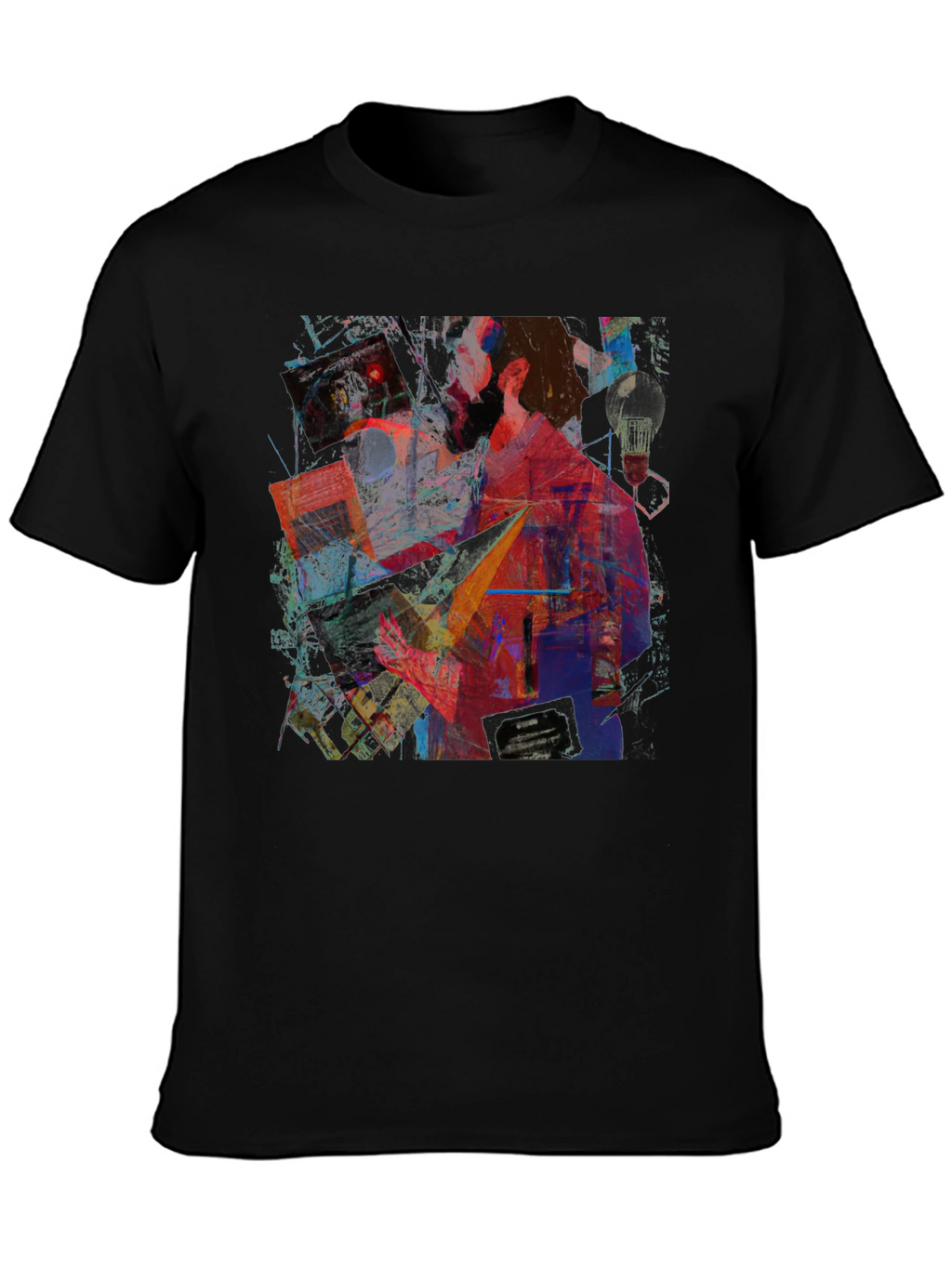 Abstract Art Graphic Print Black T-Shirt