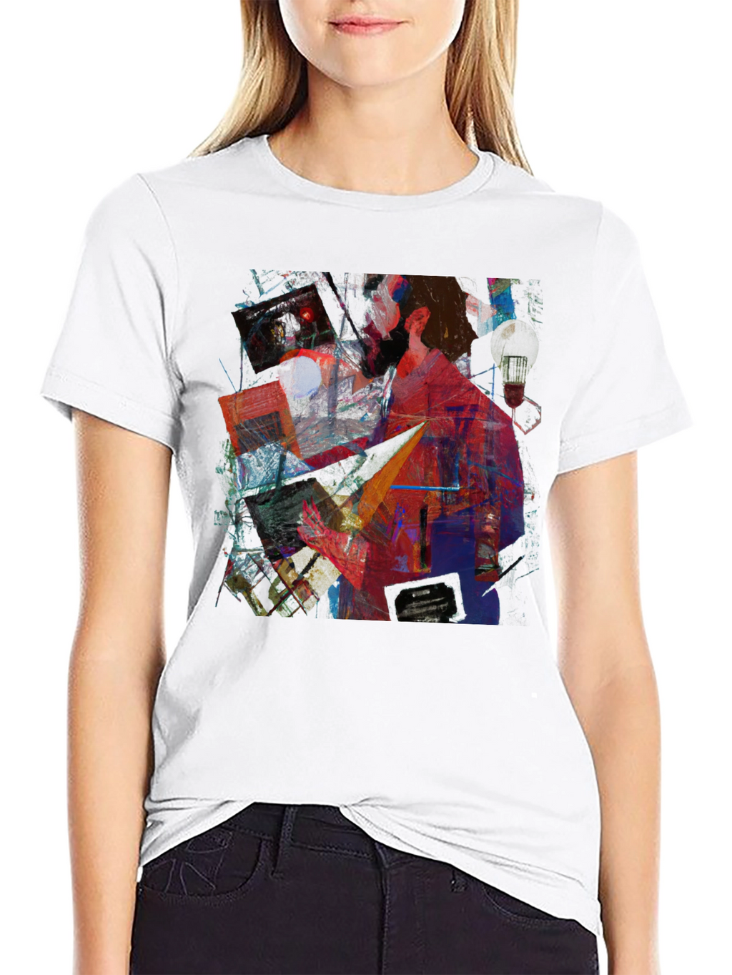 Abstract Art Graphic Print Black T-Shirt