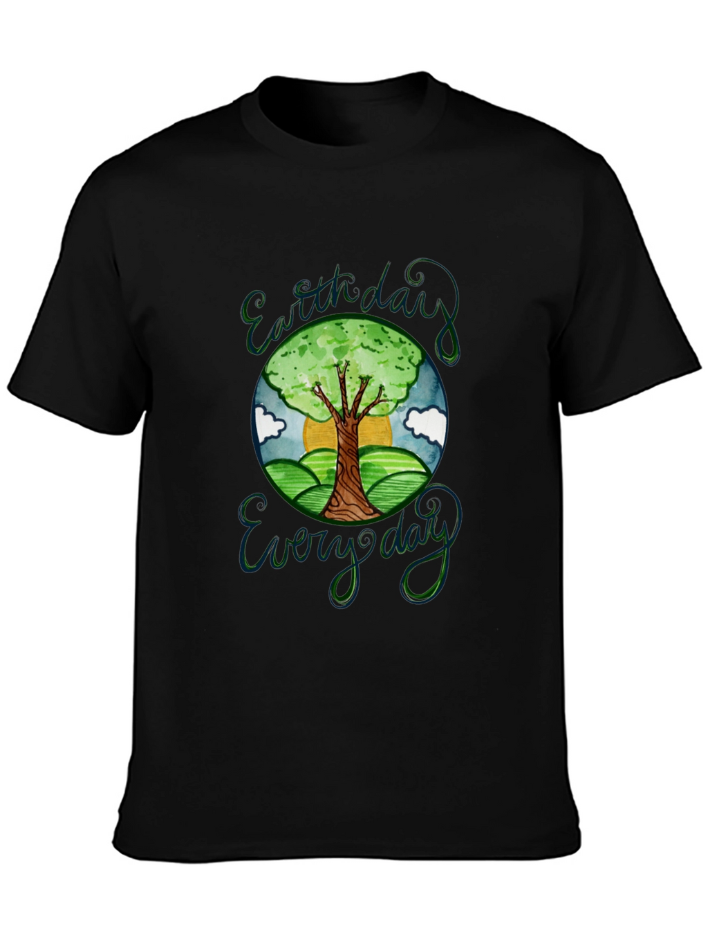 Earth Day Everyday Graphic T-Shirt Black