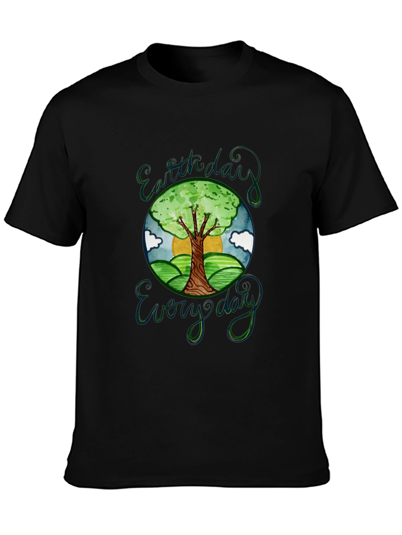 Earth Day Everyday Graphic T-Shirt Black