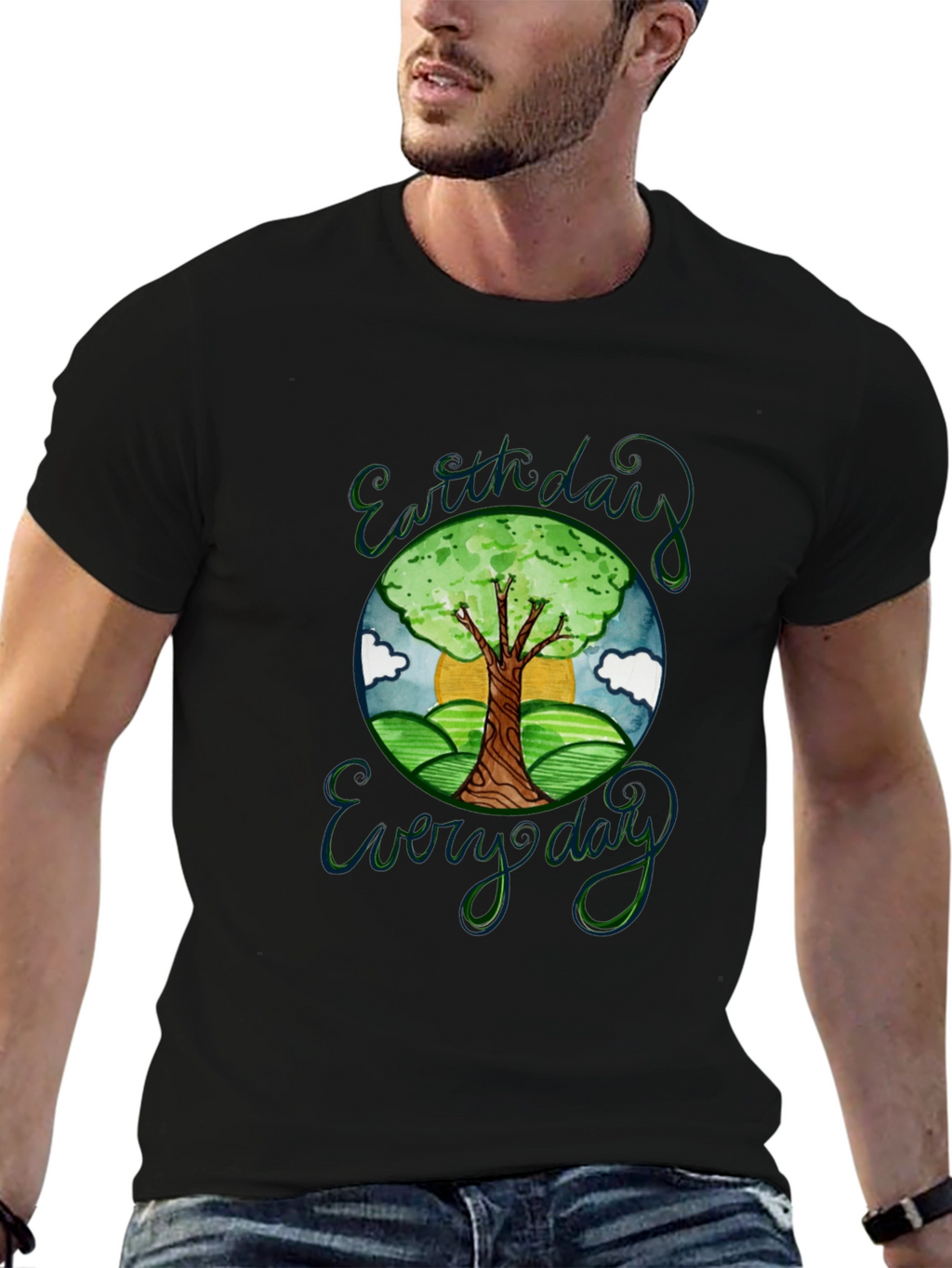 Earth Day Everyday Graphic T-Shirt Black