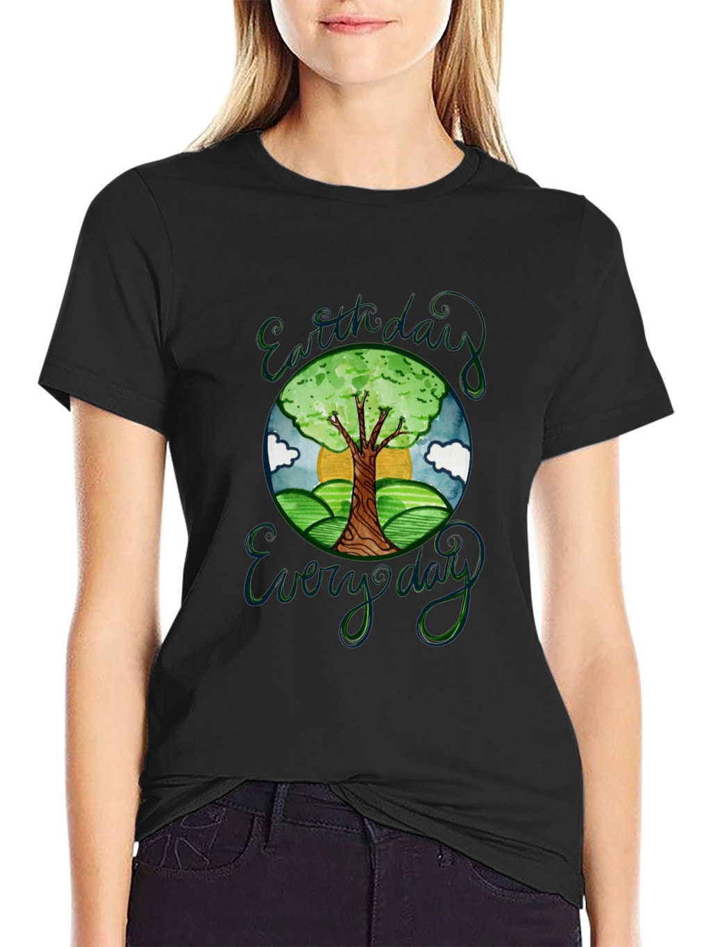Earth Day Everyday Graphic T-Shirt Black