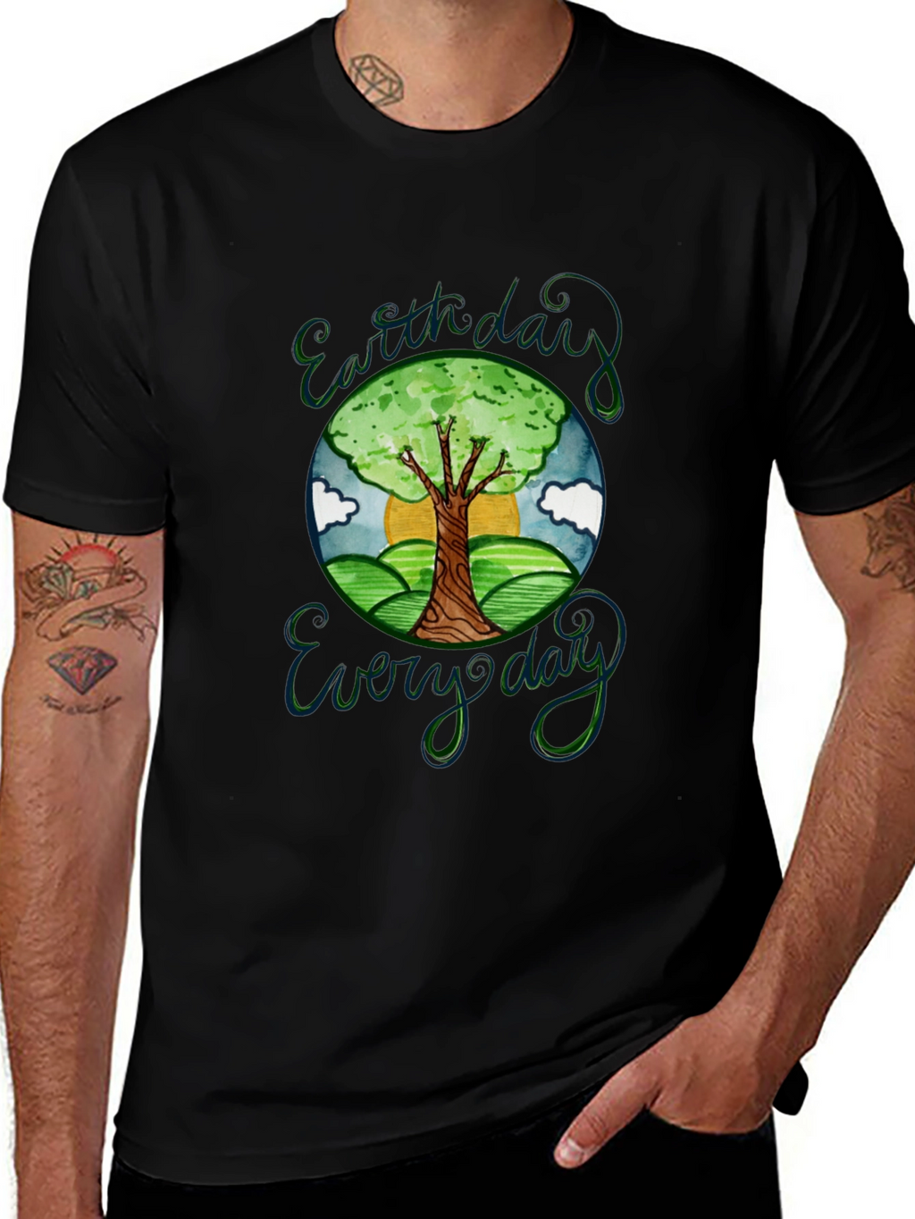Earth Day Everyday Graphic T-Shirt Black