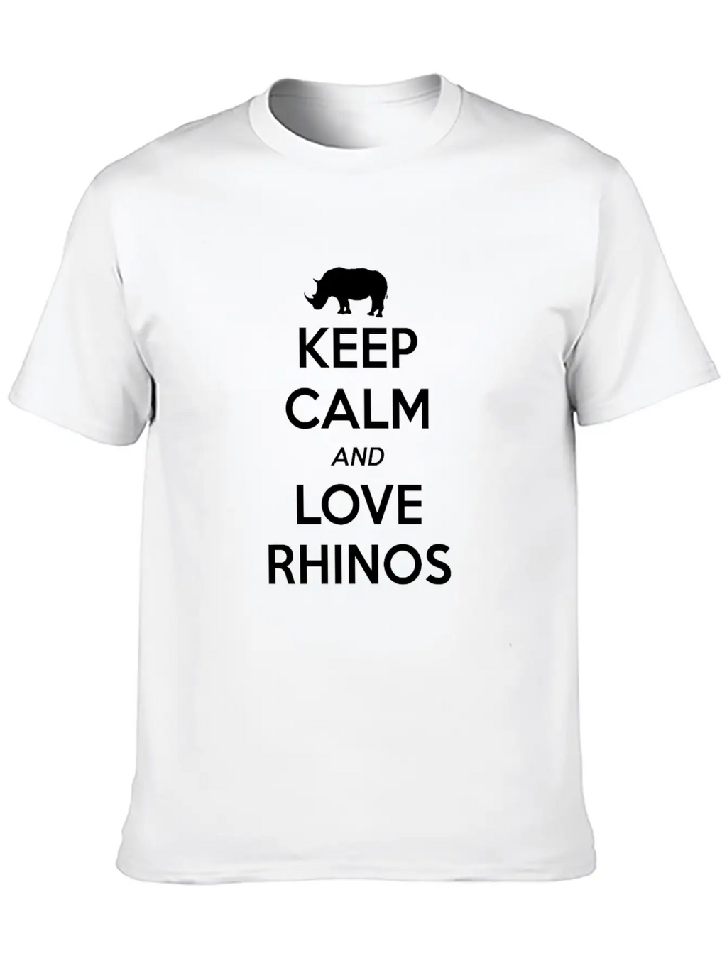 Rhino Keep Calm And Love Casual Graphic T-Shirt – Simple And Comfortable Daily Wear