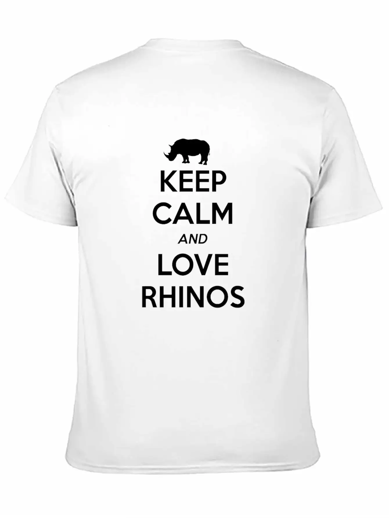 Rhino Keep Calm And Love Casual Graphic T-Shirt – Simple And Comfortable Daily Wear