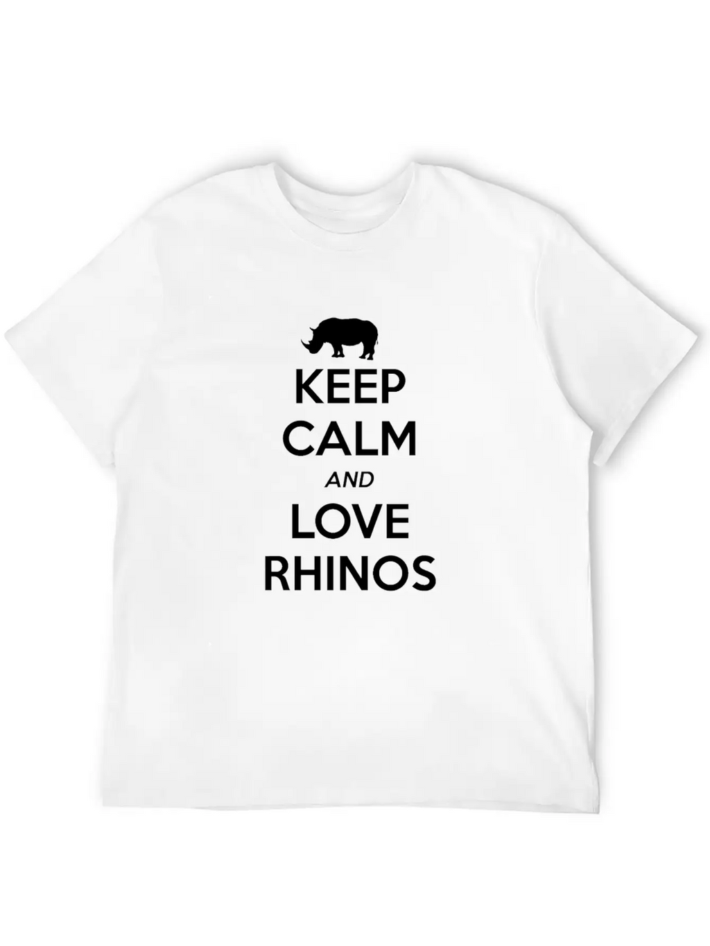 Rhino Keep Calm And Love Casual Graphic T-Shirt – Simple And Comfortable Daily Wear