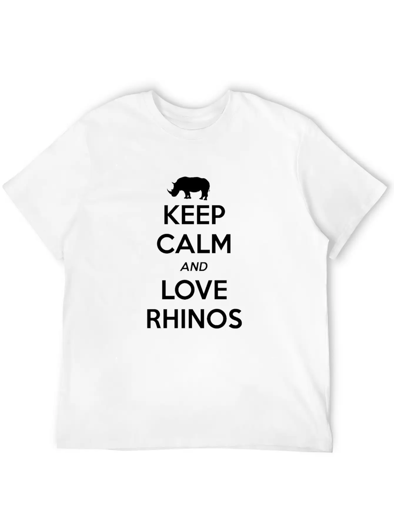 Rhino Keep Calm And Love Casual Graphic T-Shirt – Simple And Comfortable Daily Wear