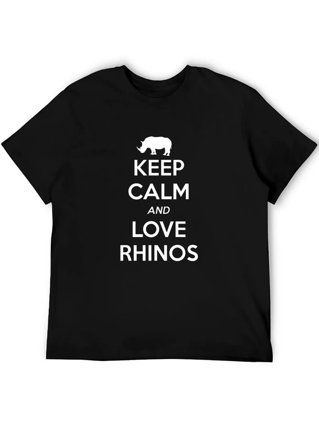 Rhino Keep Calm And Love Casual Graphic T-Shirt – Simple And Comfortable Daily Wear