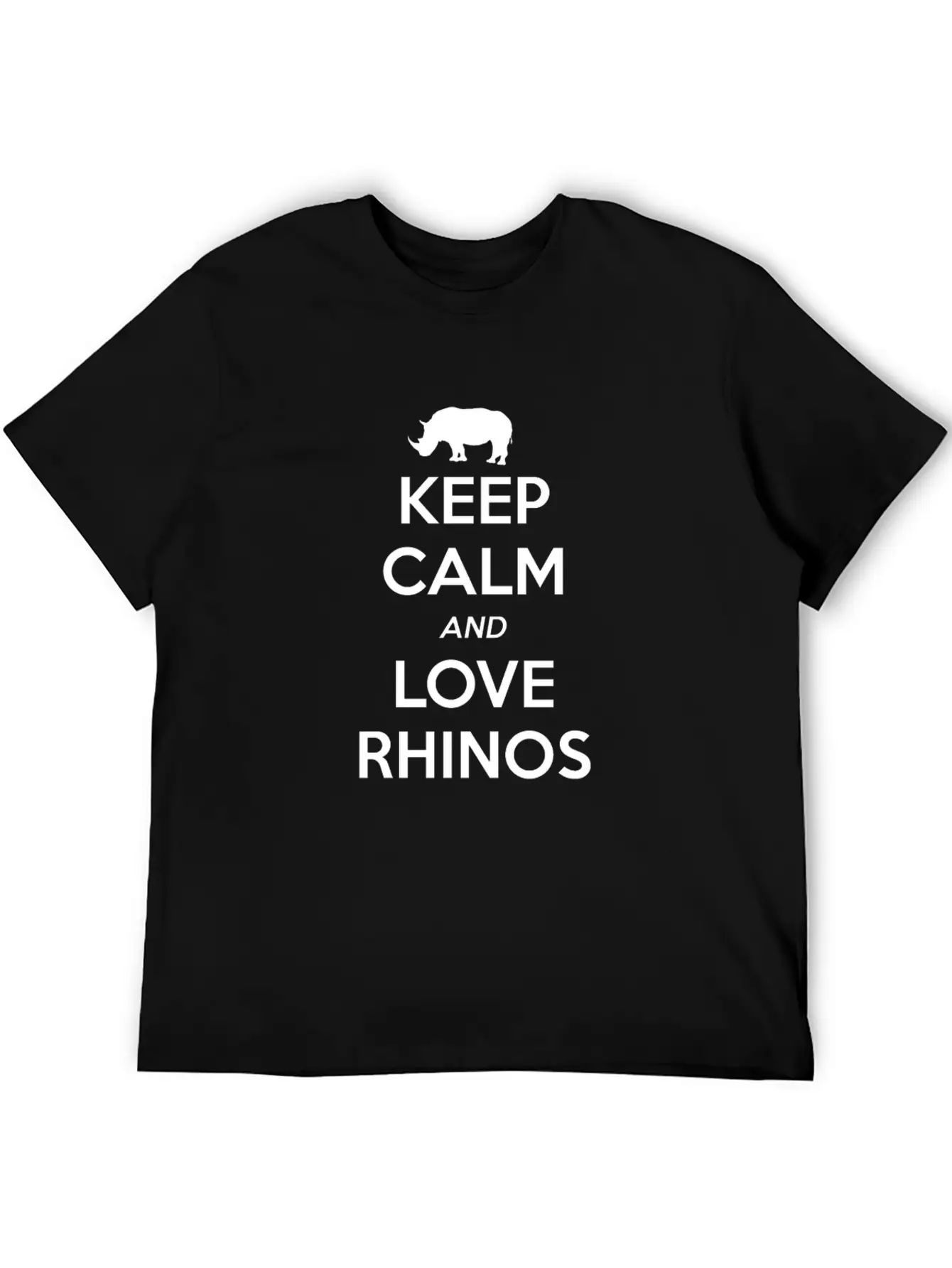 Rhino Keep Calm And Love Casual Graphic T-Shirt – Simple And Comfortable Daily Wear
