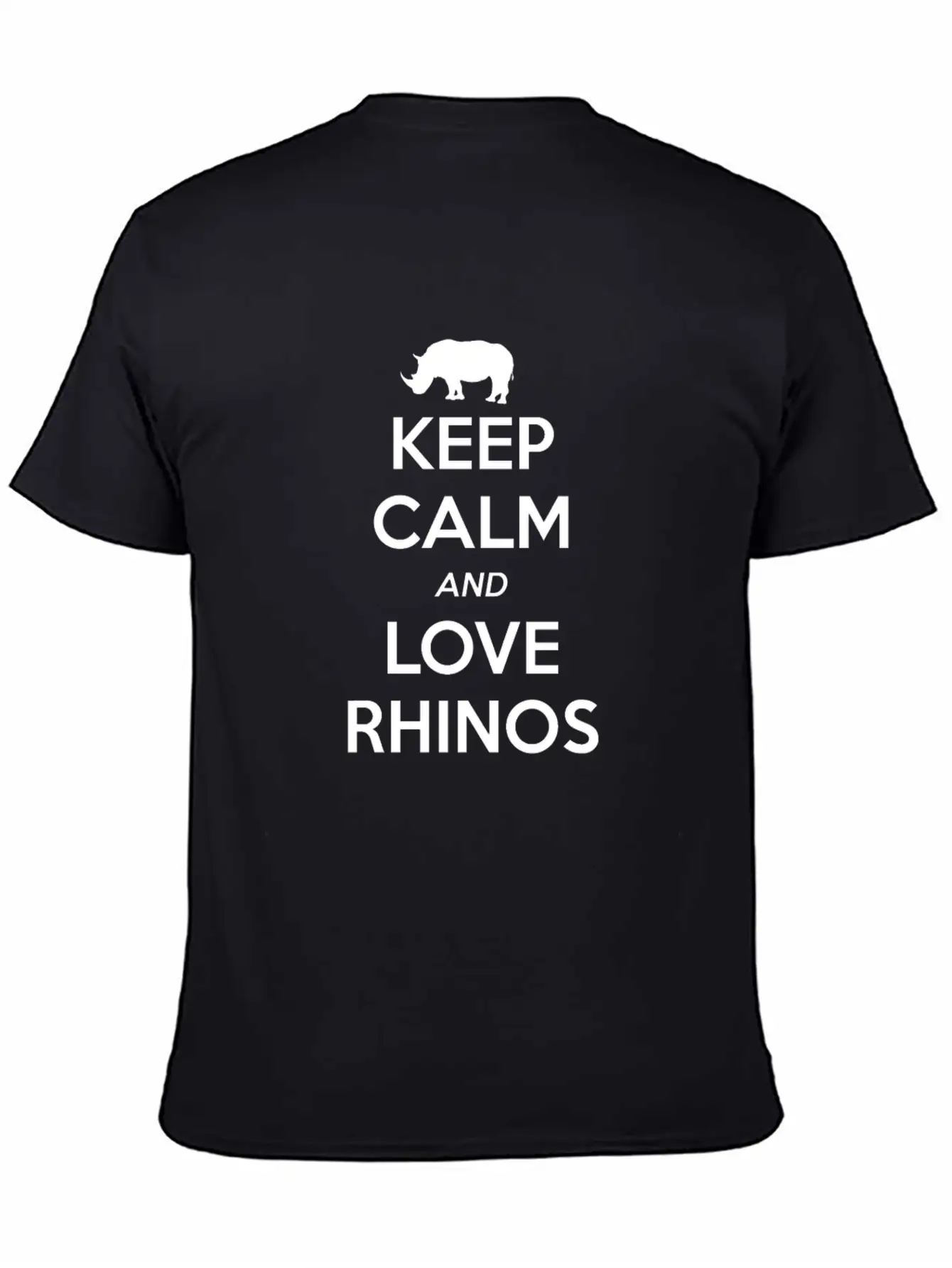 Rhino Keep Calm And Love Casual Graphic T-Shirt – Simple And Comfortable Daily Wear
