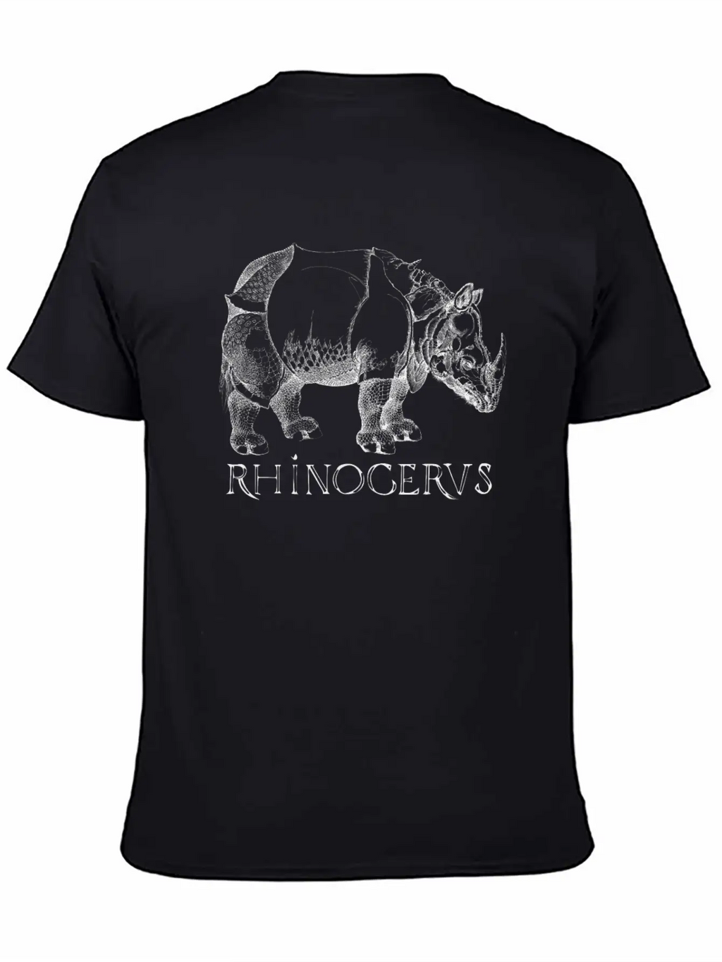 Rhino Rhinoceros Based On Print From German Artist Casual Graphic T-Shirt – Simple And Comfortable Daily Wear