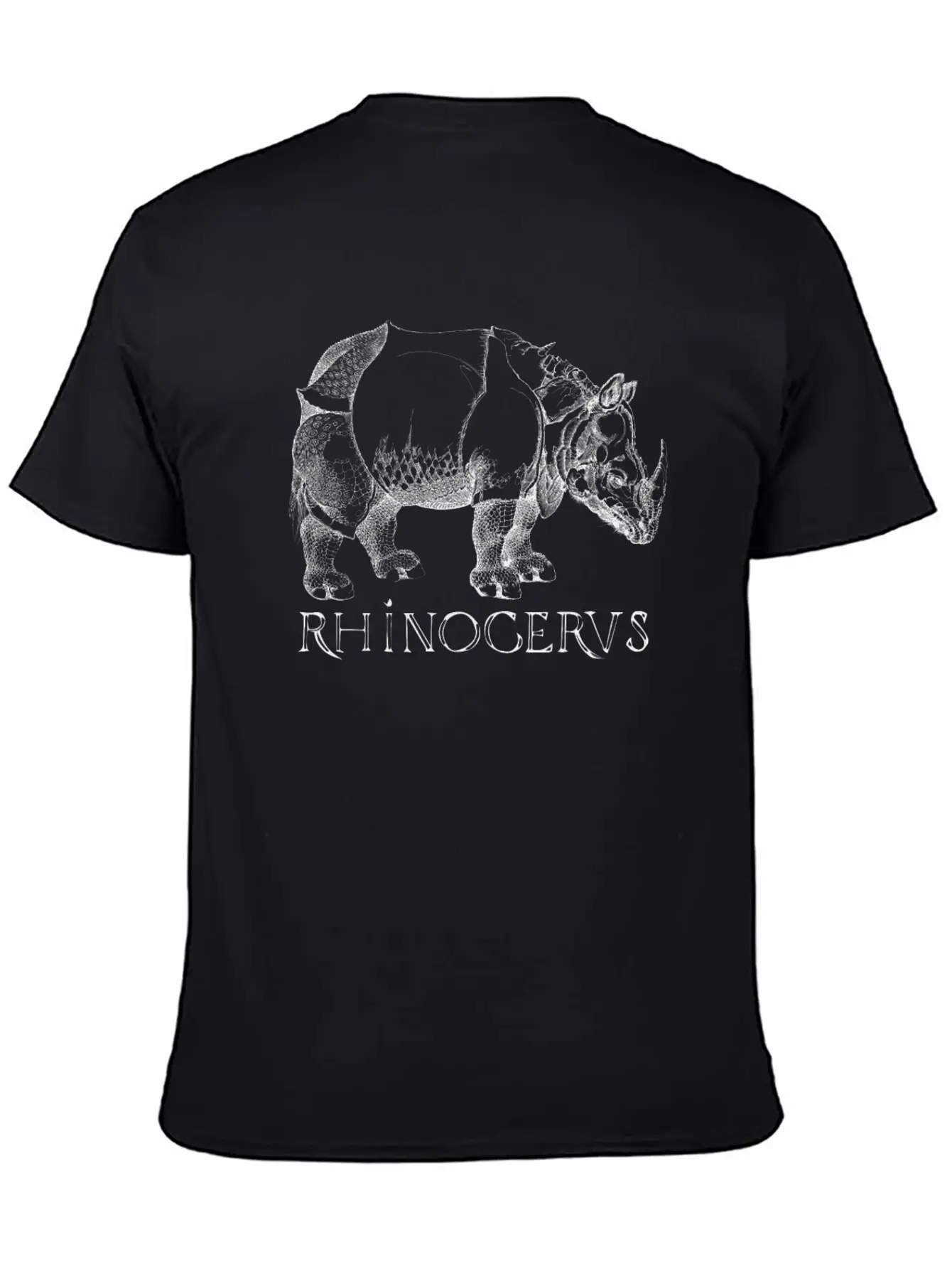 Rhino Rhinoceros Based On Print From German Artist Casual Graphic T-Shirt – Simple And Comfortable Daily Wear