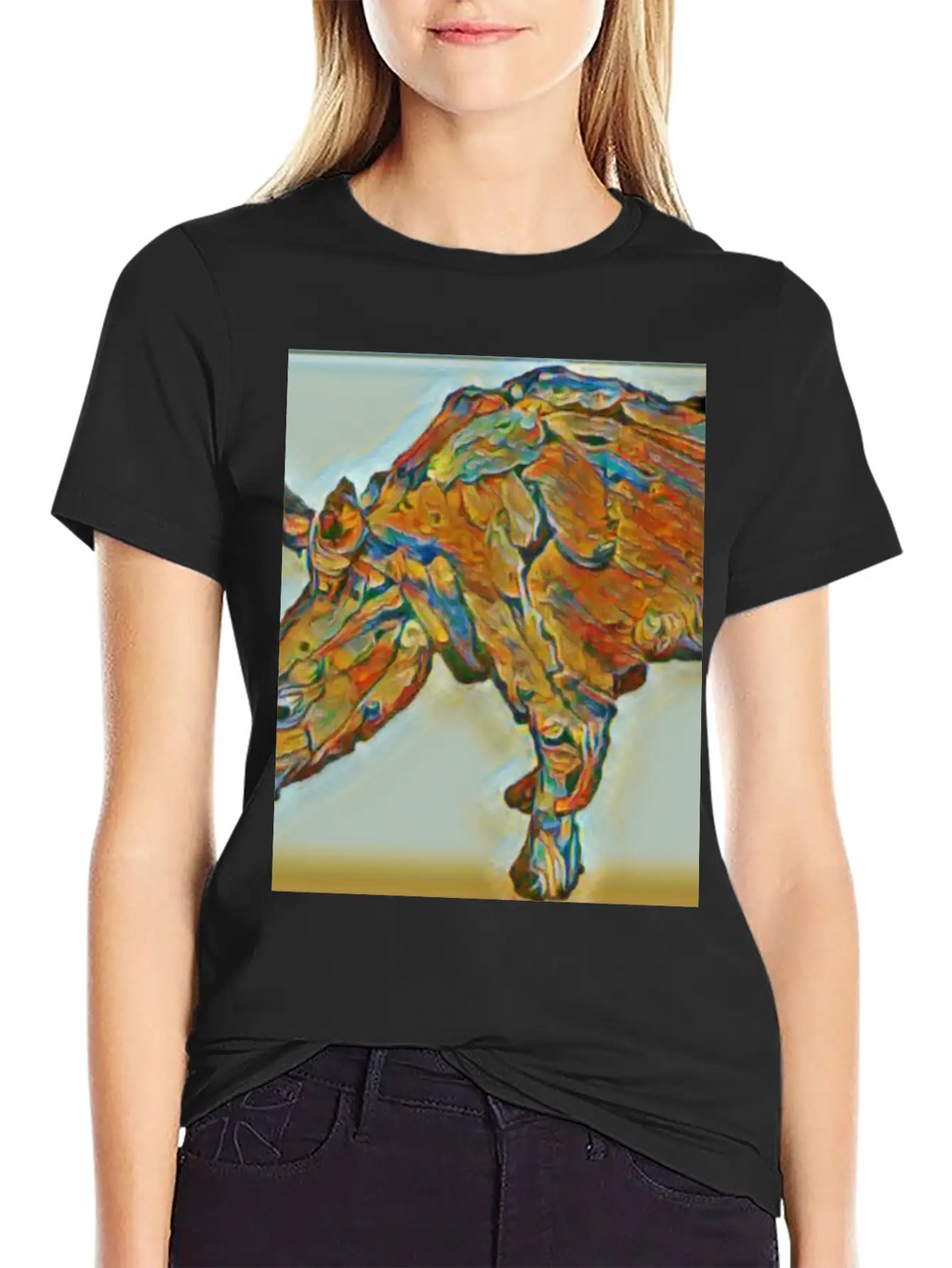 Rhinoceros Painting Unisex Casual T-Shirt – Clean Design For Daily Comfort