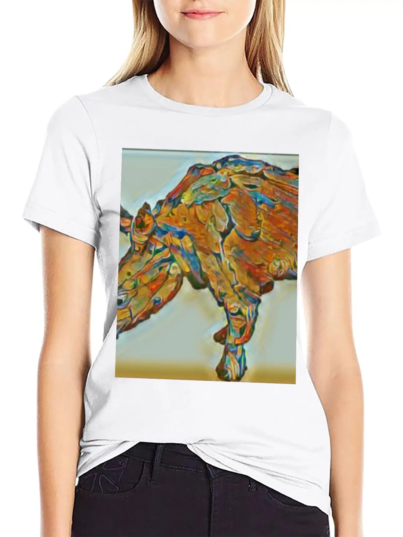 Rhinoceros Painting Unisex Casual T-Shirt – Clean Design For Daily Comfort