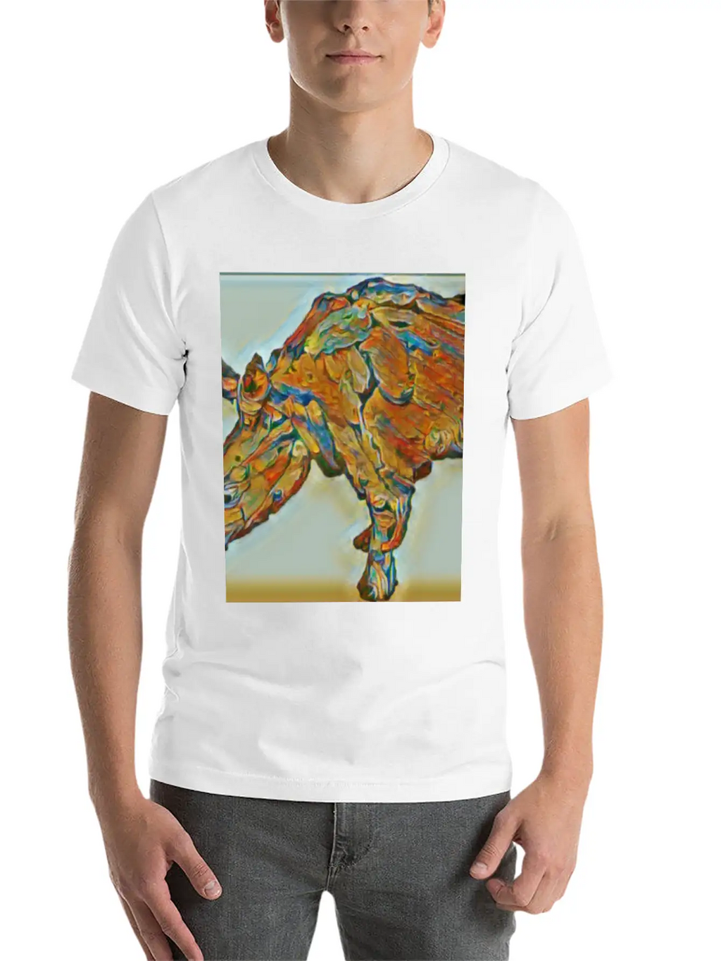 Rhinoceros Painting Unisex Casual T-Shirt – Clean Design For Daily Comfort