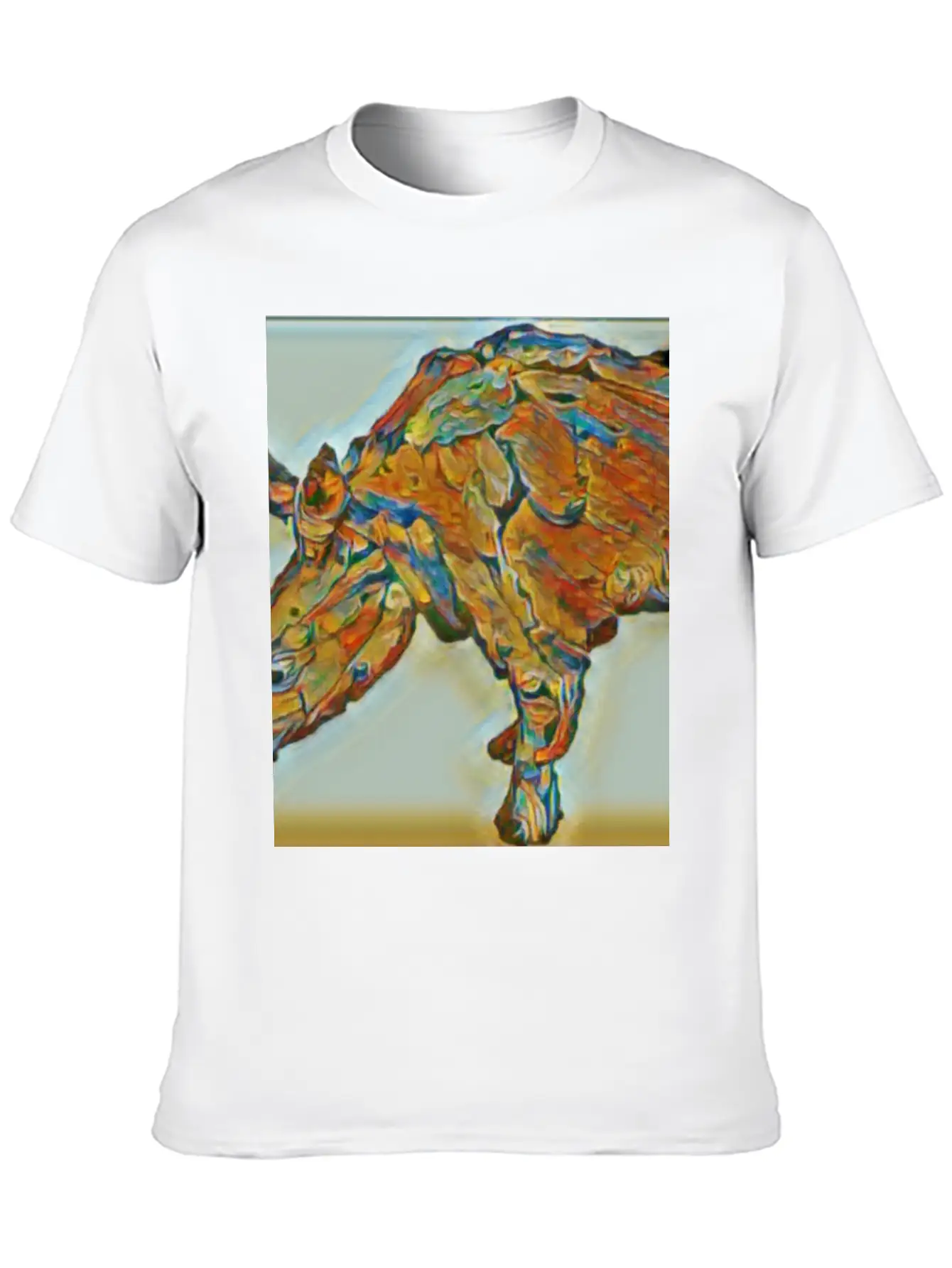 Rhinoceros Painting Unisex Casual T-Shirt – Clean Design For Daily Comfort