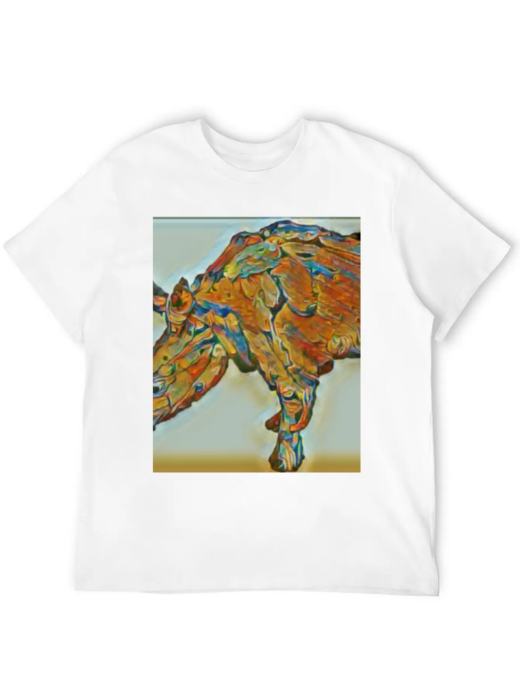 Rhinoceros Painting Unisex Casual T-Shirt – Clean Design For Daily Comfort
