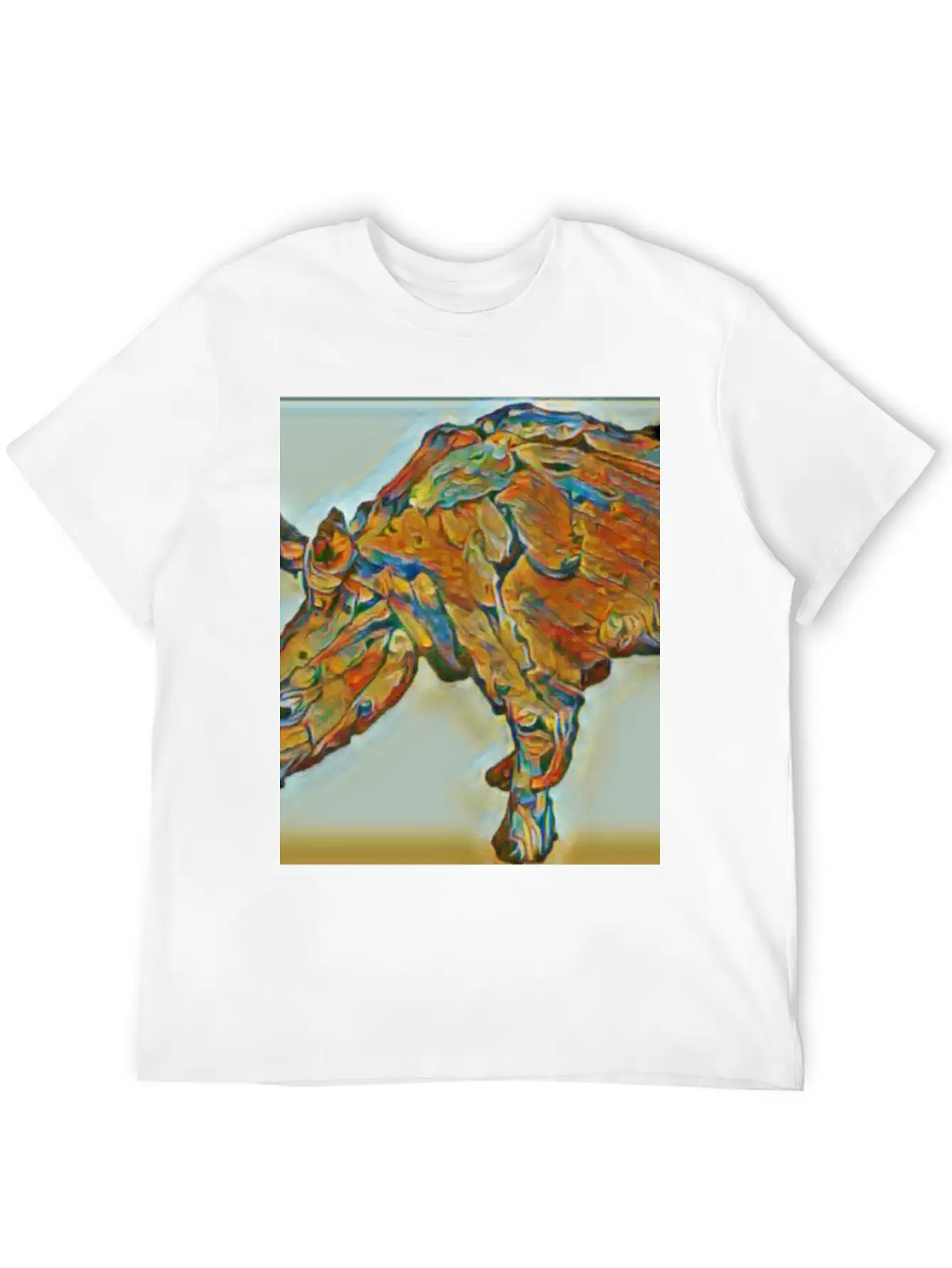 Rhinoceros Painting Unisex Casual T-Shirt – Clean Design For Daily Comfort