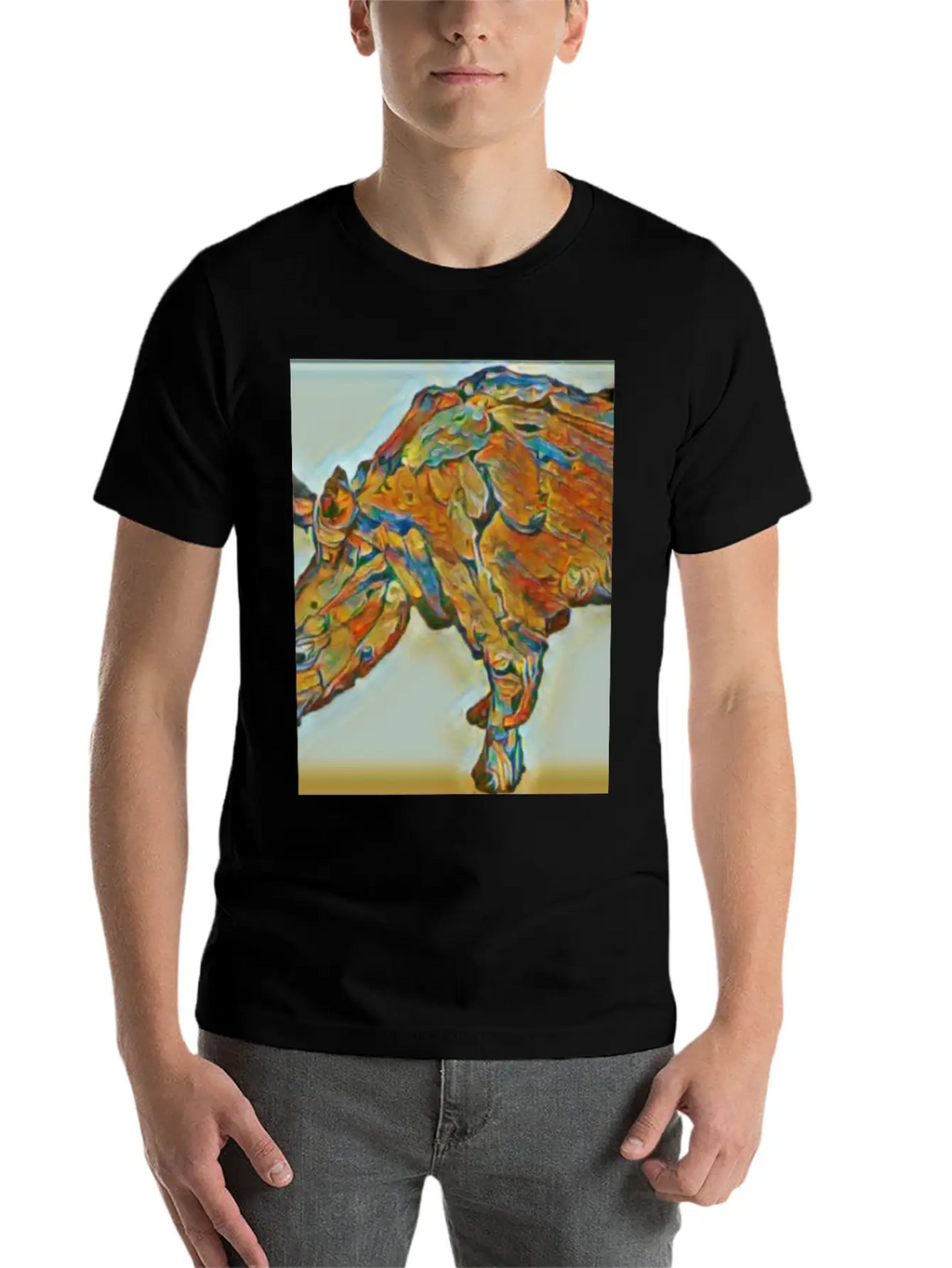 Rhinoceros Painting Unisex Casual T-Shirt – Clean Design For Daily Comfort