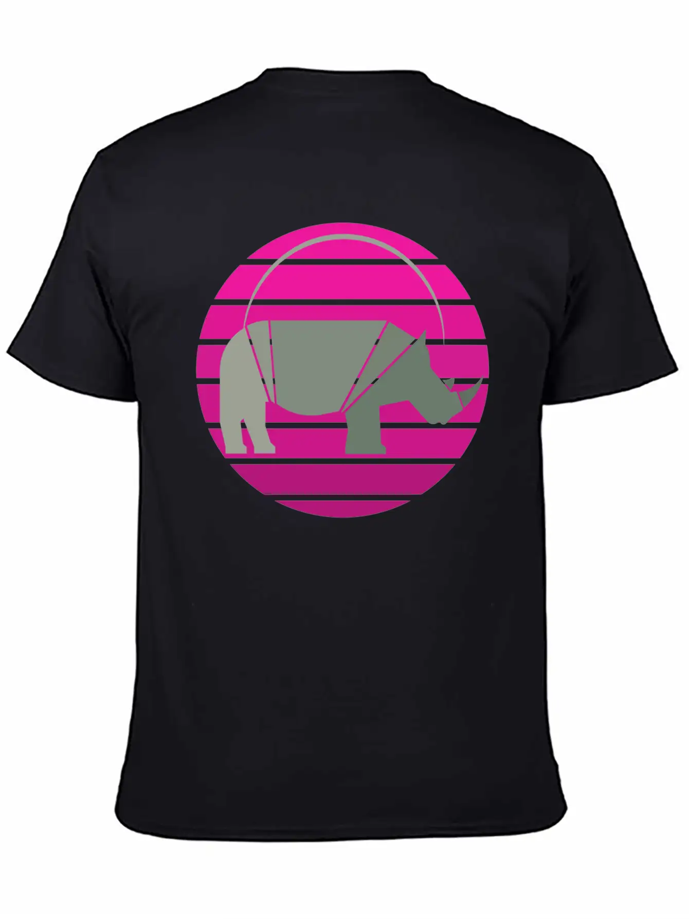 Rhinoceros Sunset Unisex Short Sleeve Soft Cotton T-Shirt – Casual Everyday Wear
