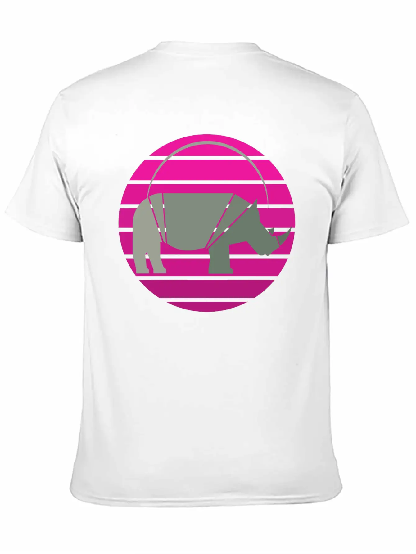 Rhinoceros Sunset Unisex Short Sleeve Soft Cotton T-Shirt – Casual Everyday Wear