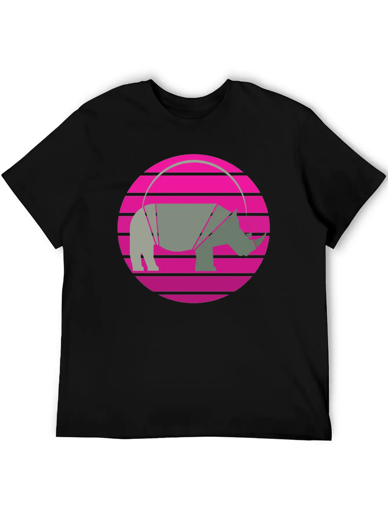 Rhinoceros Sunset Unisex Short Sleeve Soft Cotton T-Shirt – Casual Everyday Wear