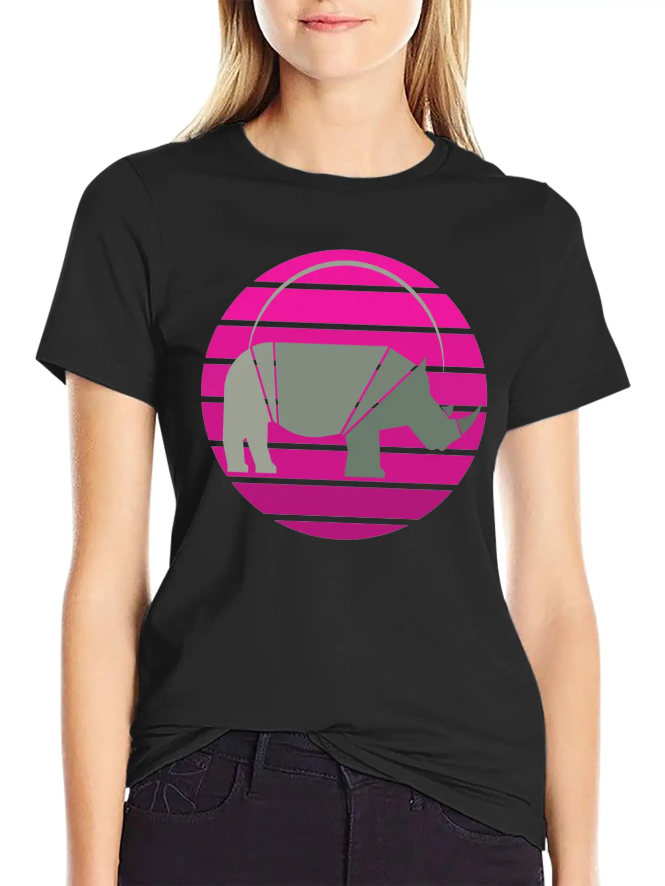 Rhinoceros Sunset Unisex Short Sleeve Soft Cotton T-Shirt – Casual Everyday Wear