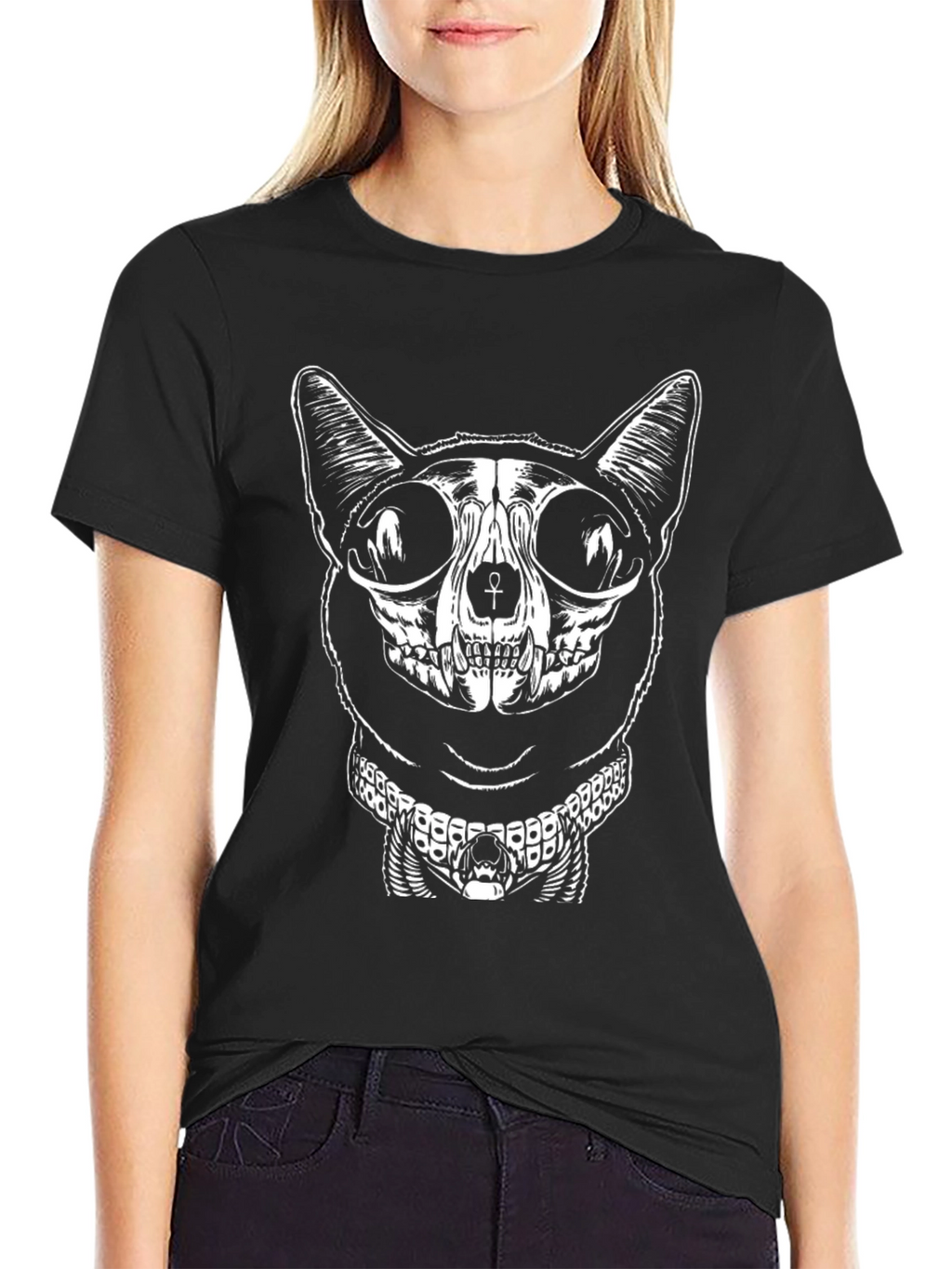 Egyptian Cat Skull Graphic Tee