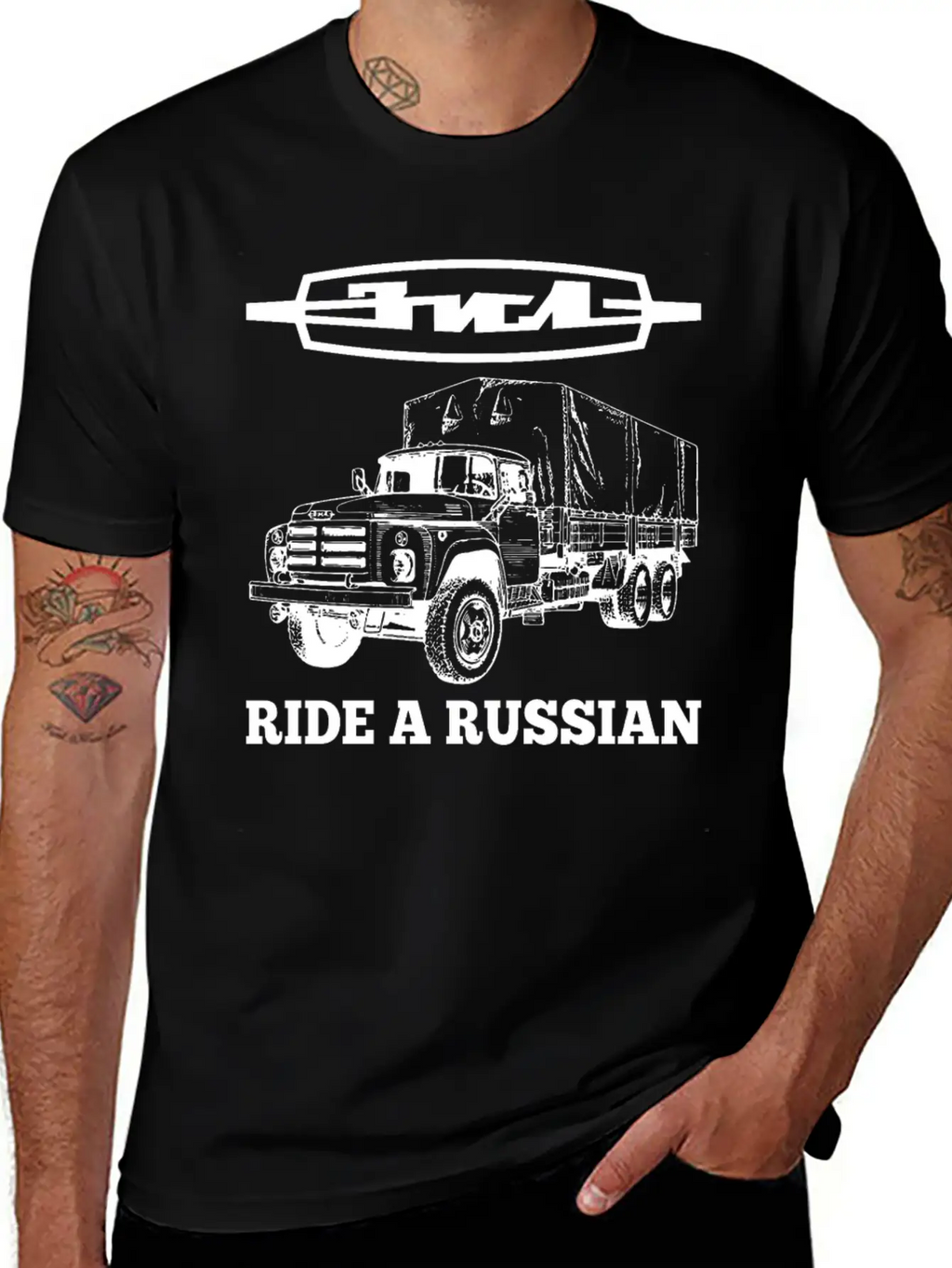 Ride A Russian Logo Russian Truck ZIL USSR Unisex Short Sleeve Soft Cotton T-Shirt – Casual Everyday Wear