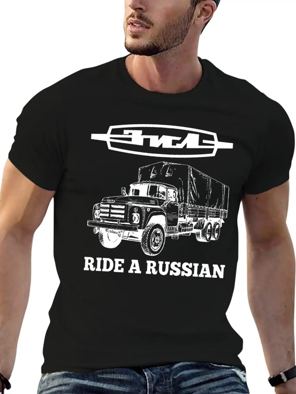 Ride A Russian Logo Russian Truck ZIL USSR Unisex Short Sleeve Soft Cotton T-Shirt – Casual Everyday Wear