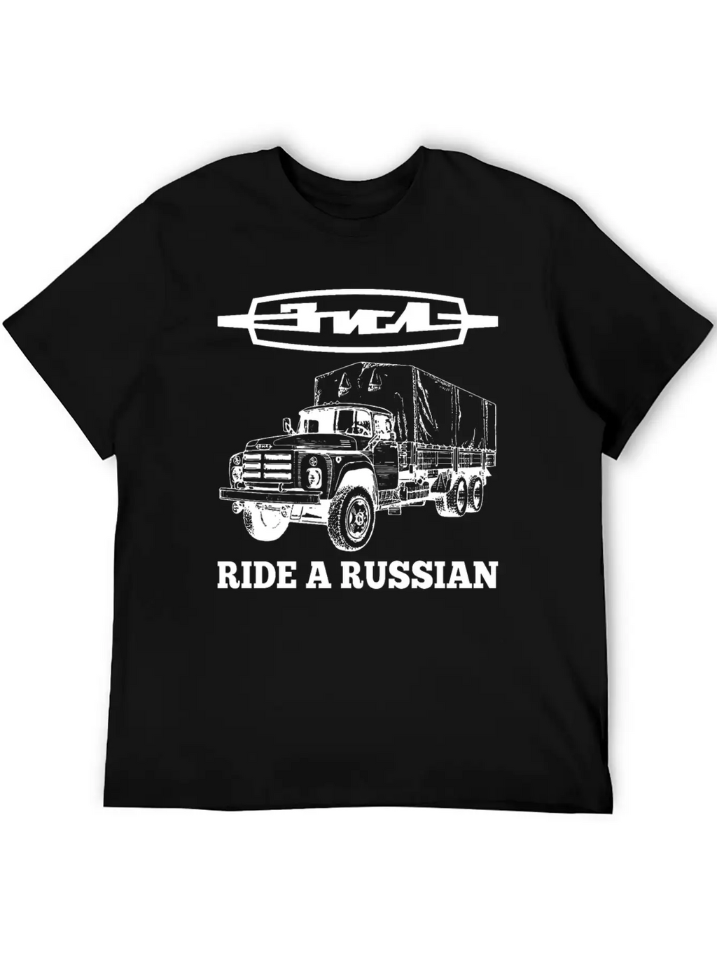 Ride A Russian Logo Russian Truck ZIL USSR Unisex Short Sleeve Soft Cotton T-Shirt – Casual Everyday Wear