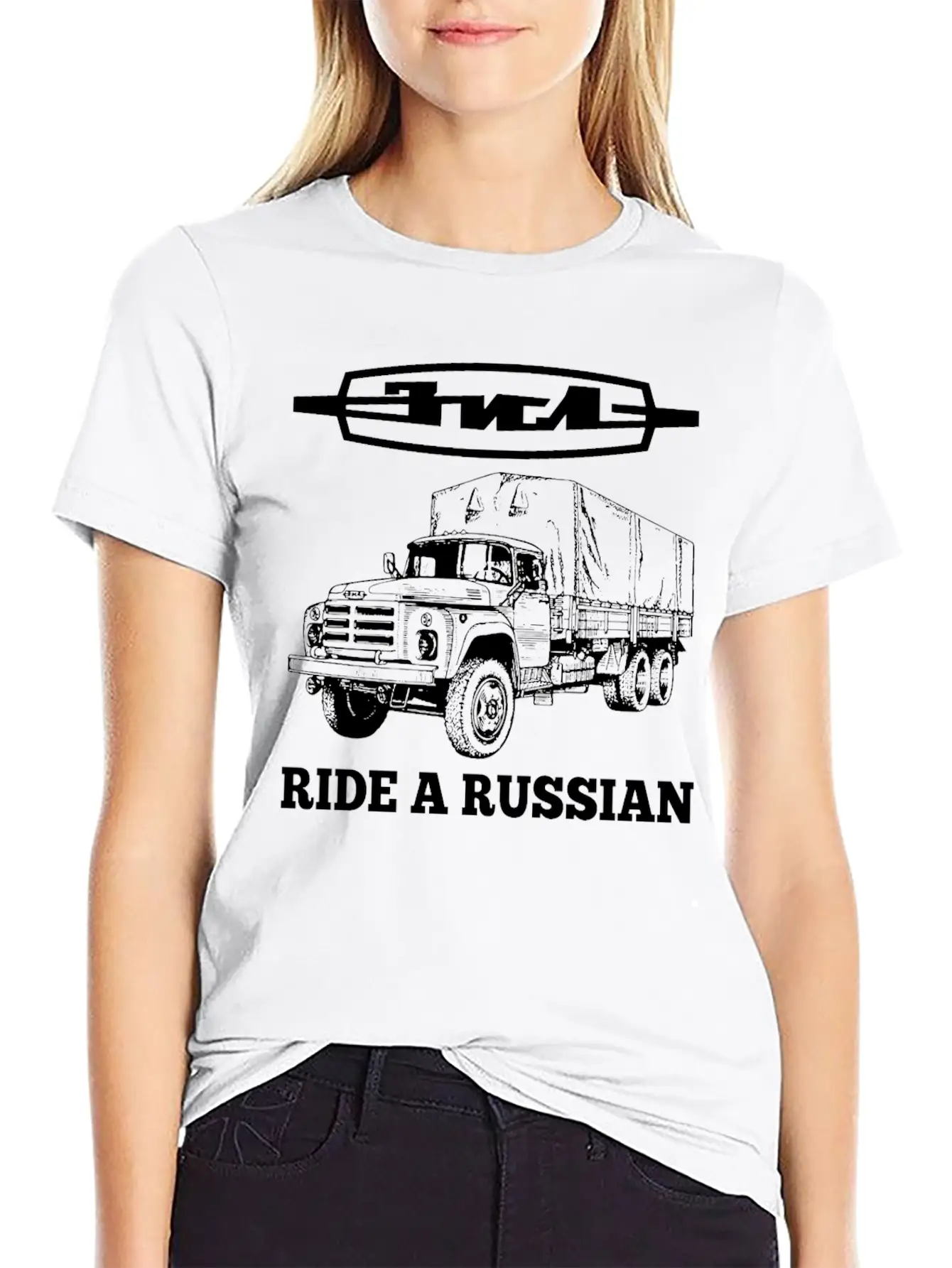 Ride A Russian Logo Russian Truck ZIL USSR Unisex Short Sleeve Soft Cotton T-Shirt – Casual Everyday Wear