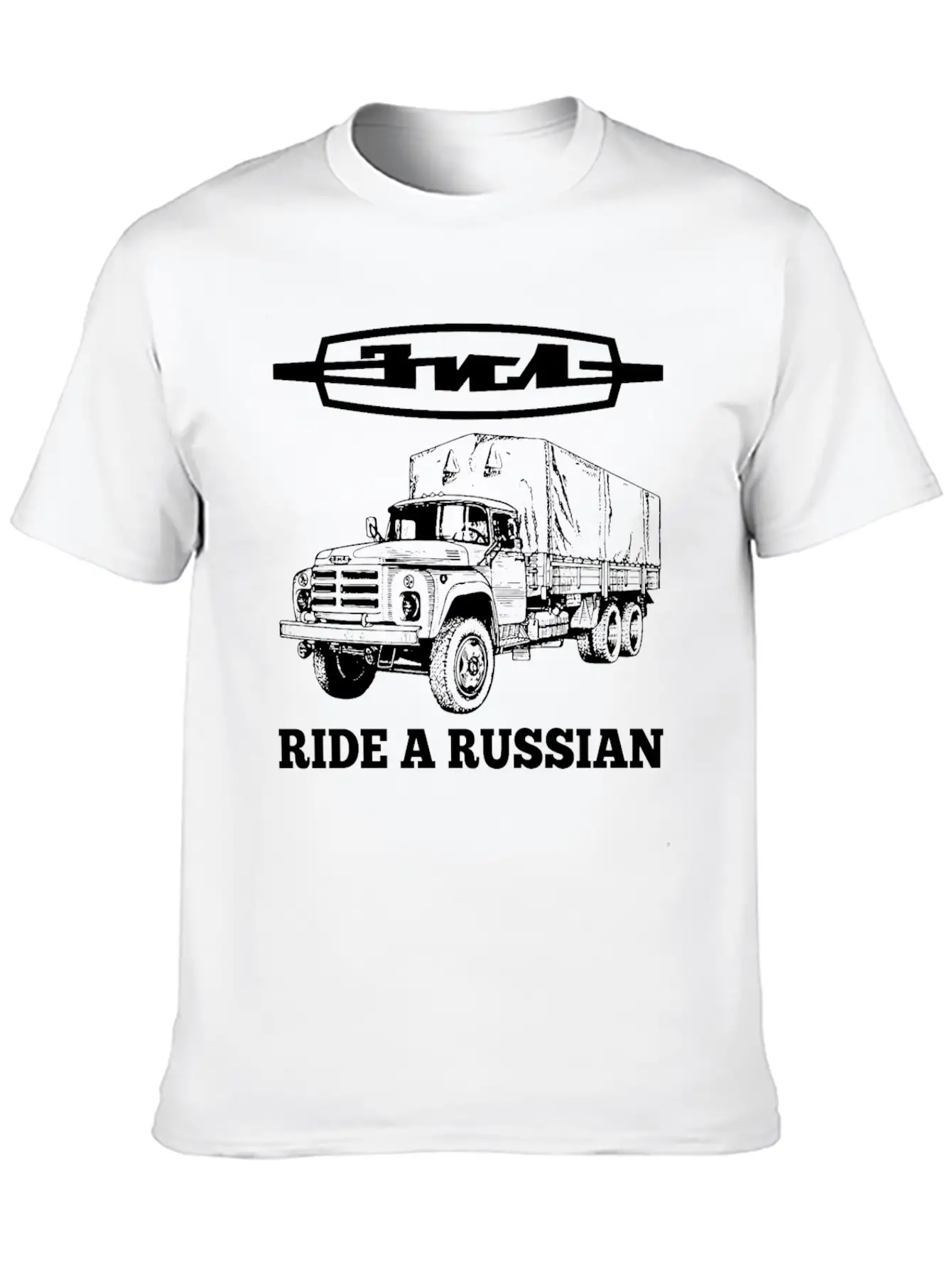 Ride A Russian Logo Russian Truck ZIL USSR Unisex Short Sleeve Soft Cotton T-Shirt – Casual Everyday Wear