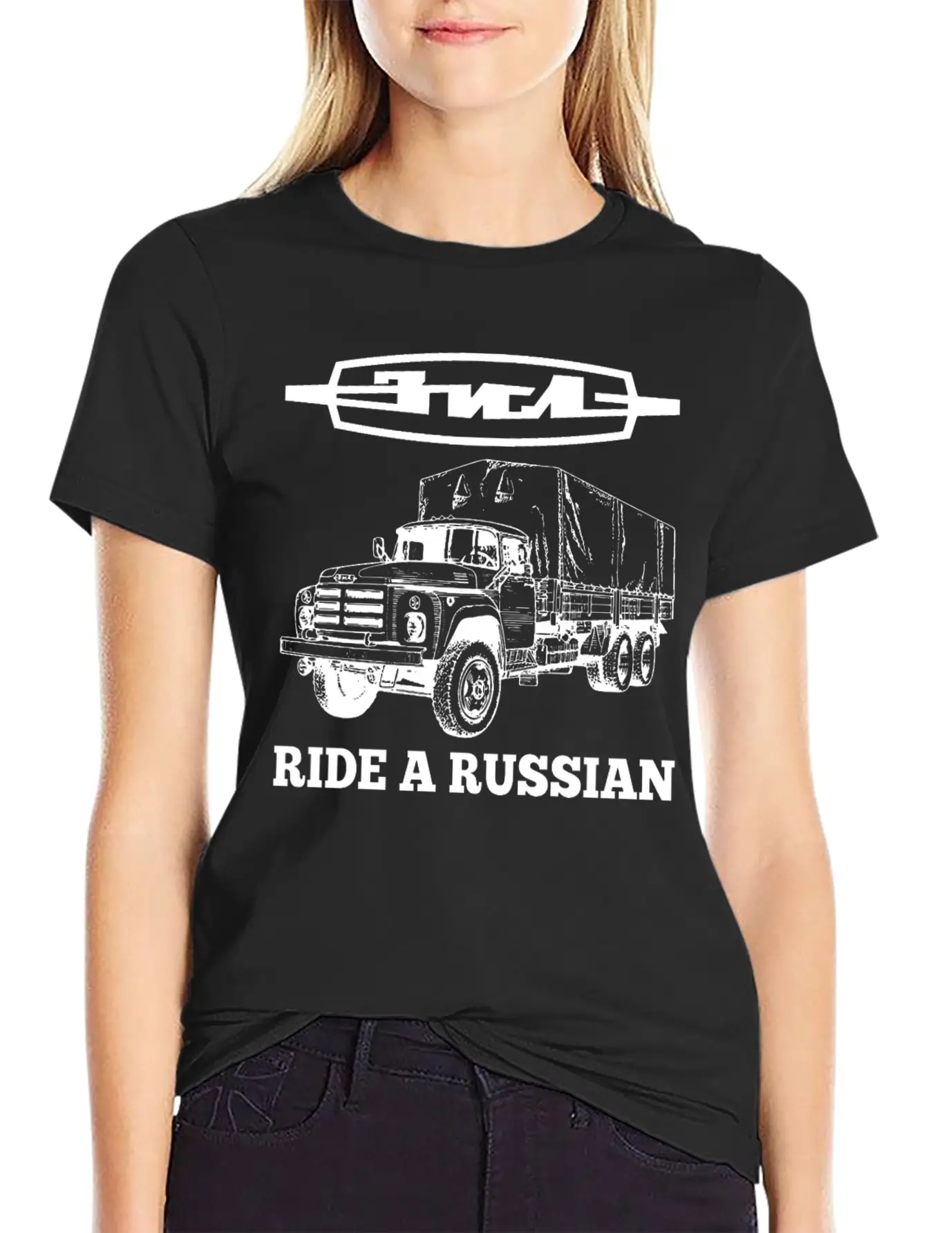 Ride A Russian Logo Russian Truck ZIL USSR Unisex Short Sleeve Soft Cotton T-Shirt – Casual Everyday Wear