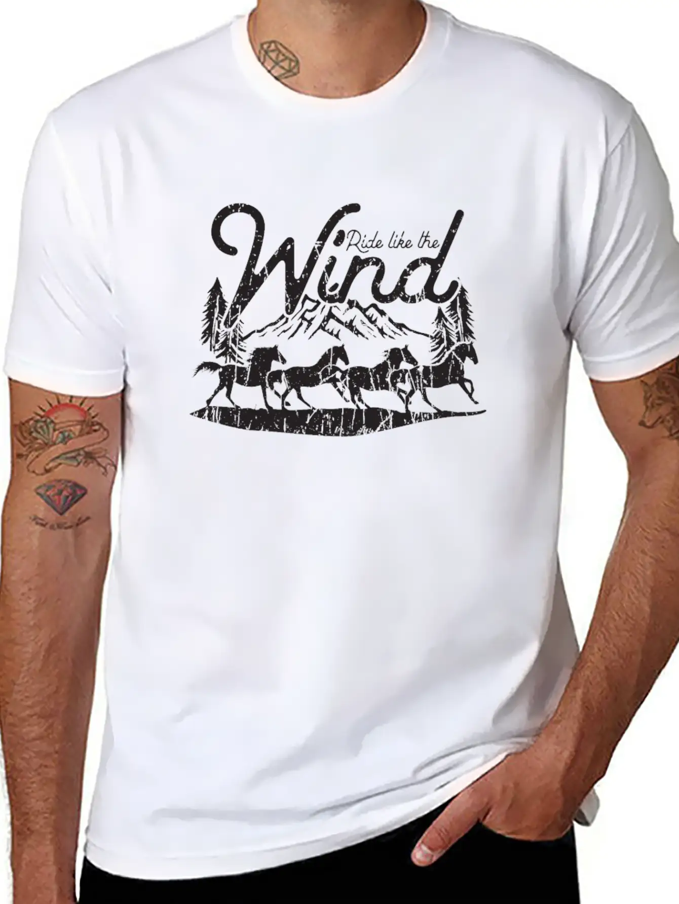 Ride Like The Wind - Horse Breathable Soft Cotton T-Shirt – Timeless Casual Look