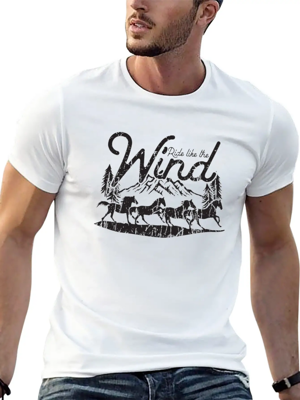 Ride Like The Wind - Horse Breathable Soft Cotton T-Shirt – Timeless Casual Look