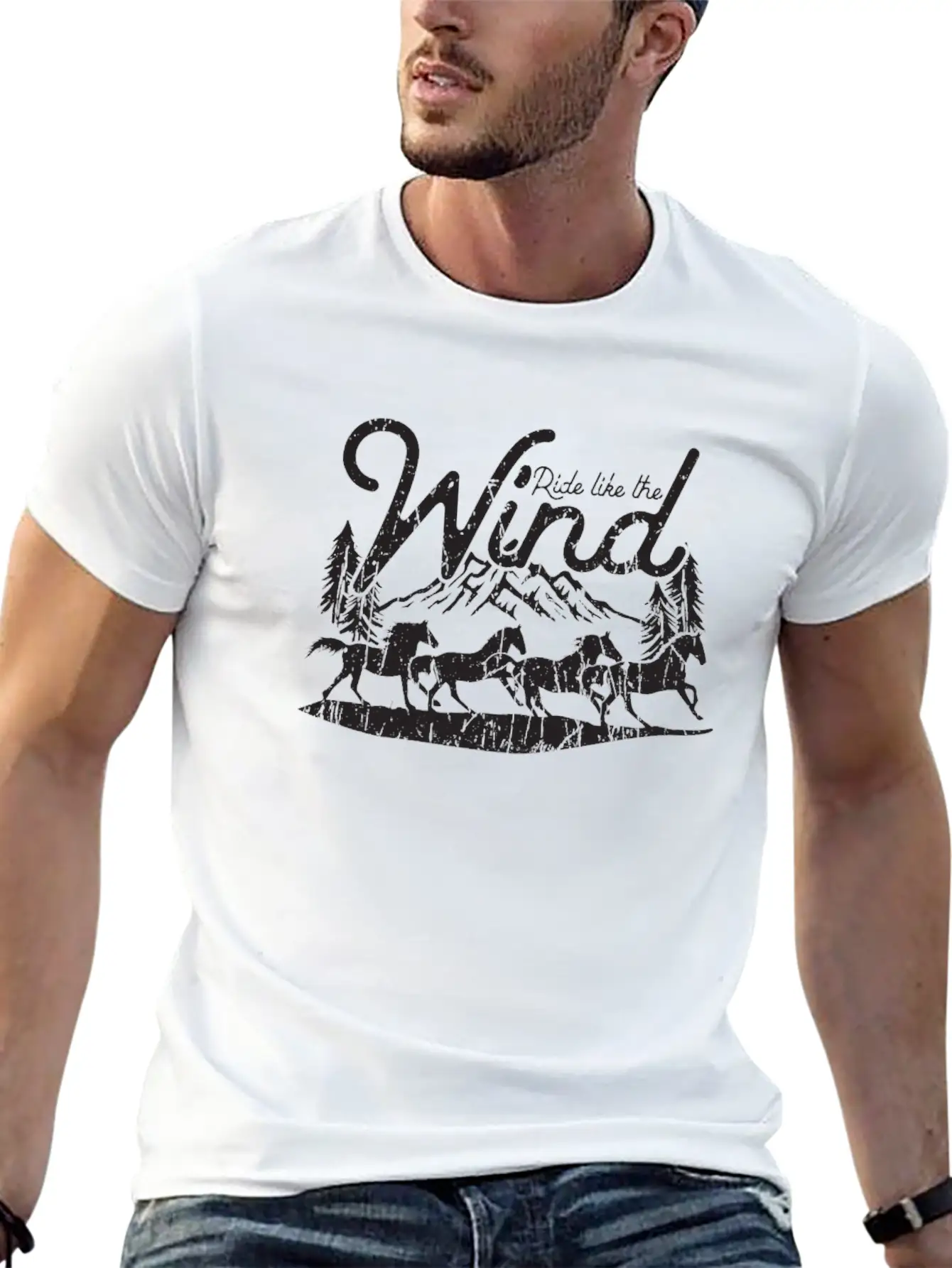 Ride Like The Wind - Horse Breathable Soft Cotton T-Shirt – Timeless Casual Look