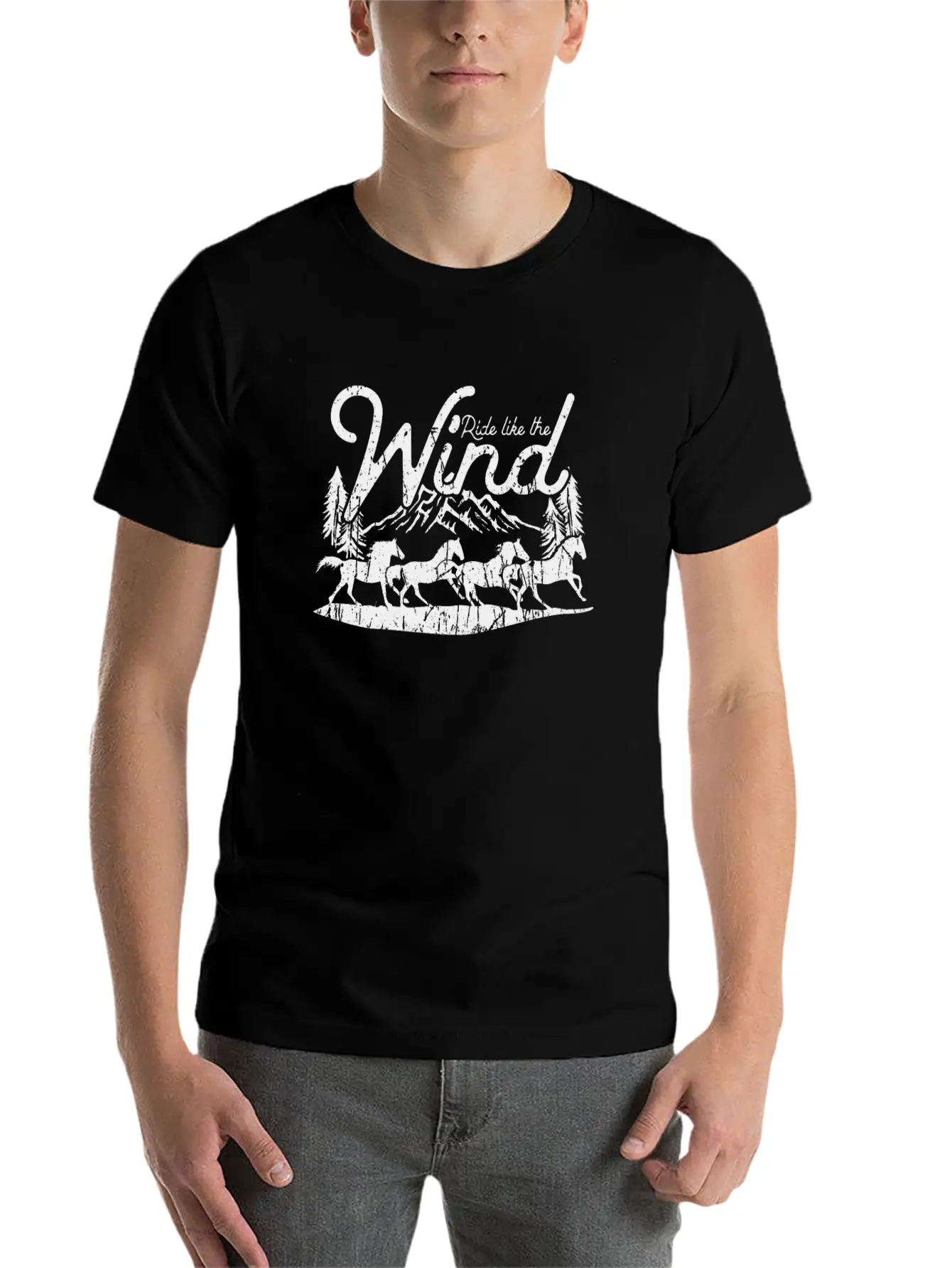 Ride Like The Wind - Horse Breathable Soft Cotton T-Shirt – Timeless Casual Look