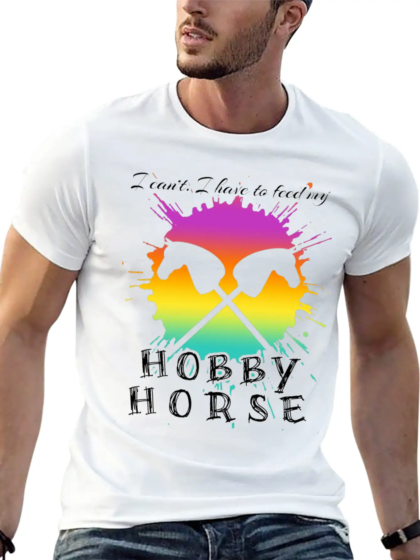 Riding Hobby Horsing Hobby Horse Unisex Short Sleeve Soft Cotton T-Shirt – Casual Everyday Wear