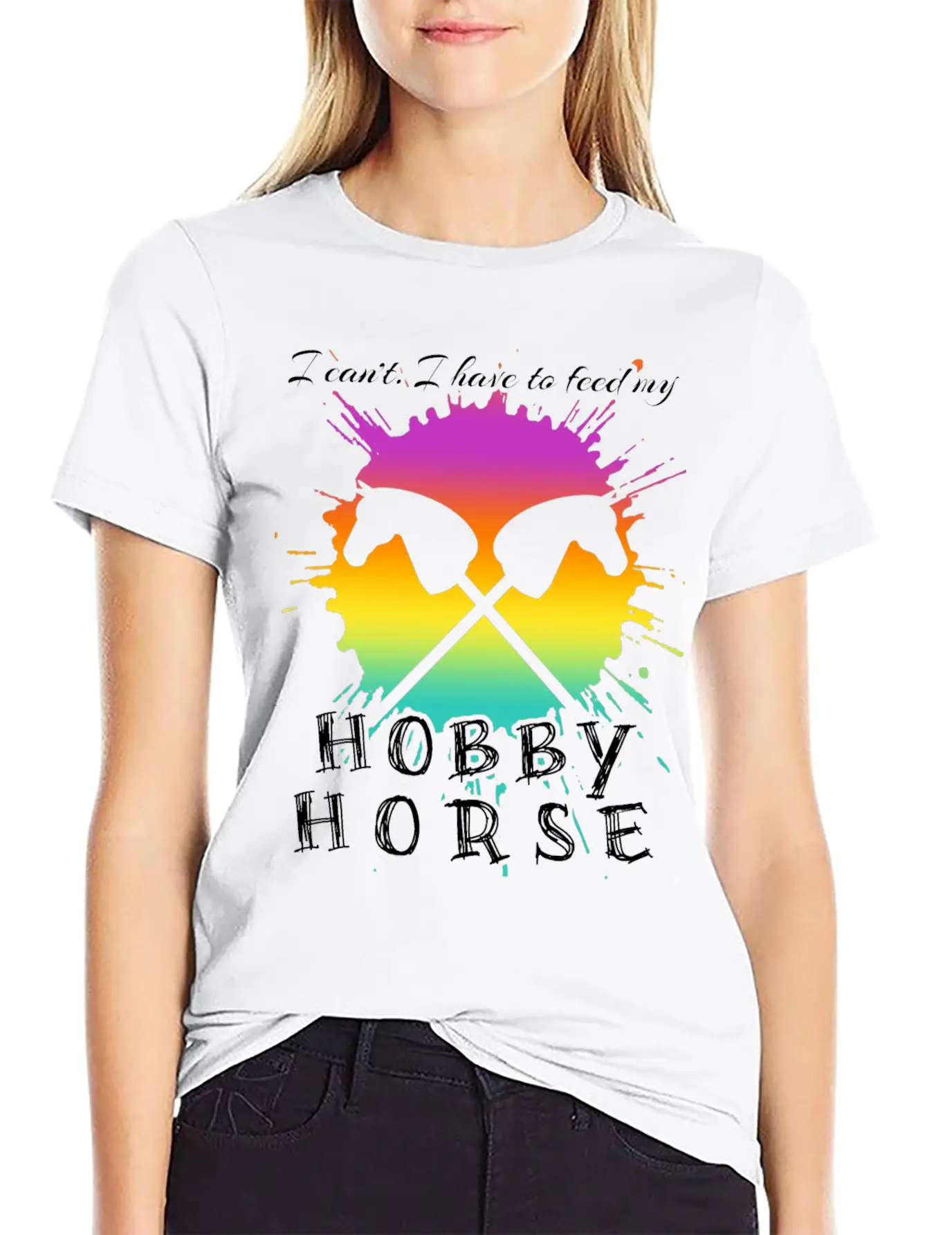 Riding Hobby Horsing Hobby Horse Unisex Short Sleeve Soft Cotton T-Shirt – Casual Everyday Wear