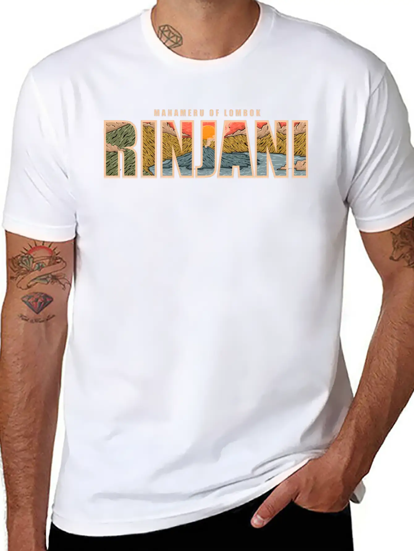 Rinjani Mahameru Of Lombok Essential Cotton Tee For Daily Outfits – Unisex Style