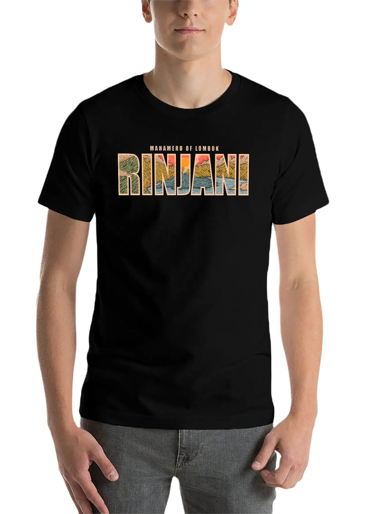 Rinjani Mahameru Of Lombok Essential Cotton Tee For Daily Outfits – Unisex Style