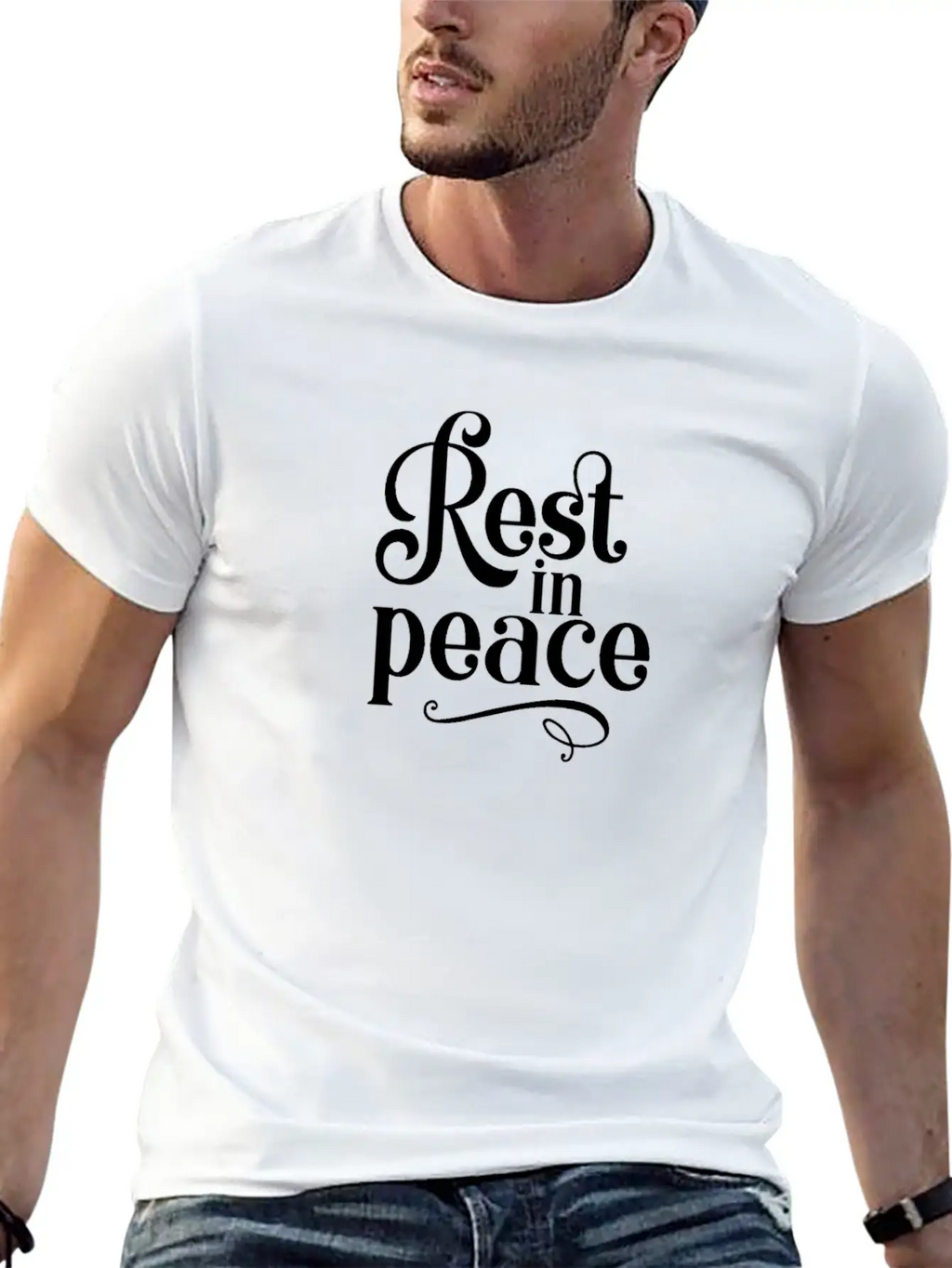 RIP Memorial Rest In Peace Unisex Short Sleeve Soft Cotton T-Shirt – Casual Everyday Wear